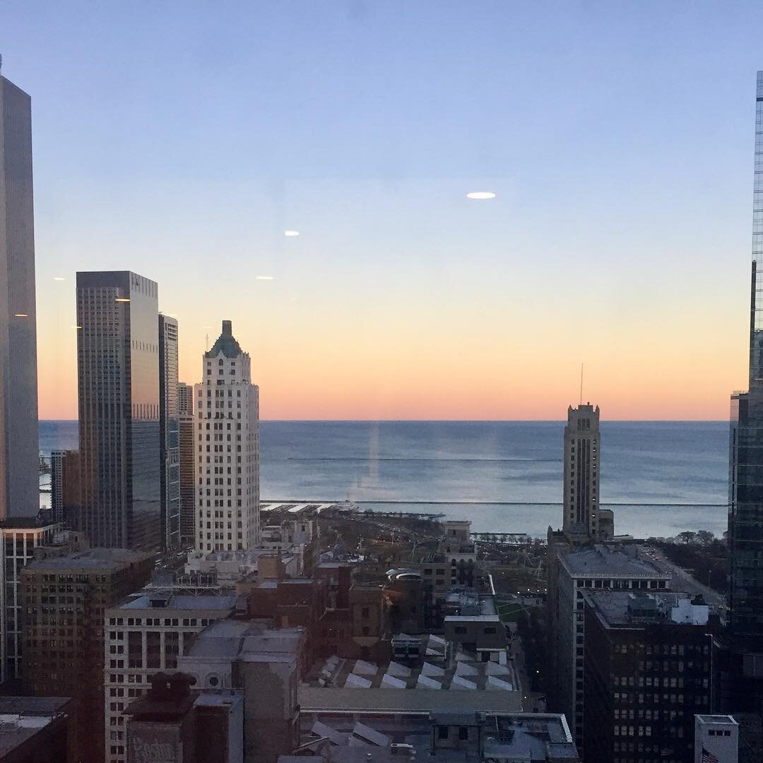 Goodnight, Windy City! An evening ending view from the reception area of one of our Chicago job sites.