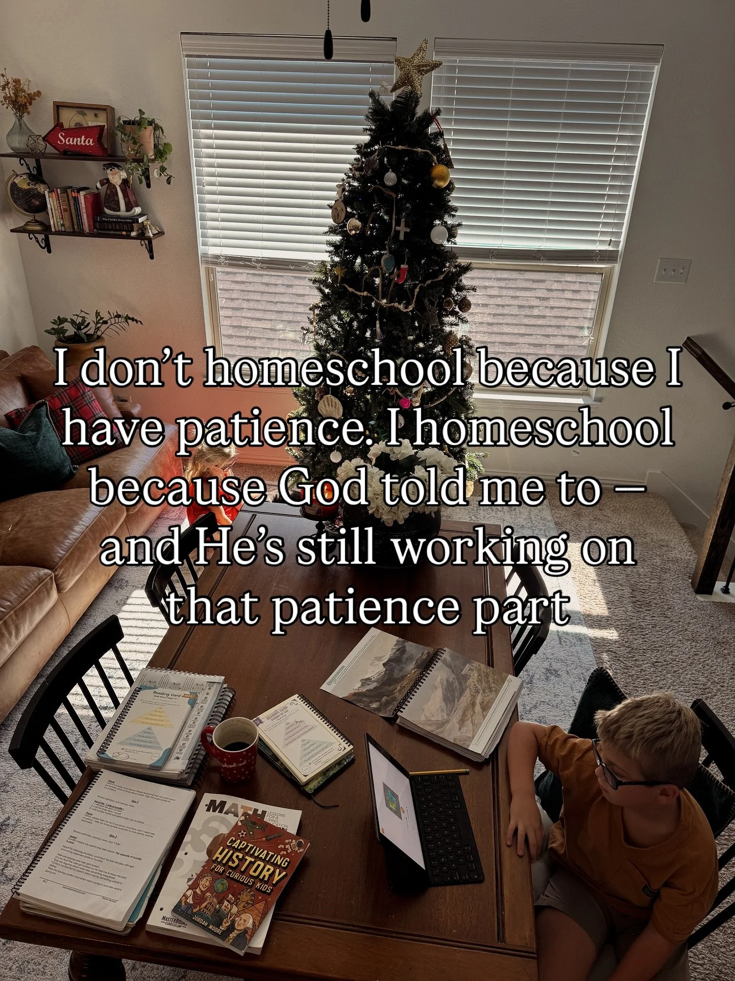 Everyone says, &ldquo;I could never homeschool &mdash; I don&rsquo;t have the patience.&rdquo;
Same, girl. Same. 😅
I didn&rsquo;t start homeschooling because I&rsquo;m naturally patient or organized. I started because I felt God nudging me to slow d