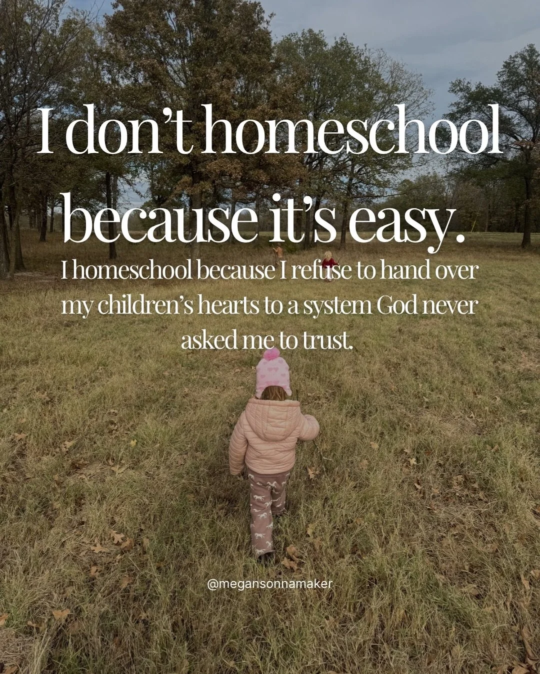 People ask, &ldquo;Why not just trust the school system?&rdquo;
Because God never told me to put my confidence in systems.
He told me to put my confidence in Him, and to shepherd the little hearts He placed in my home. And when I prayed, He made it c