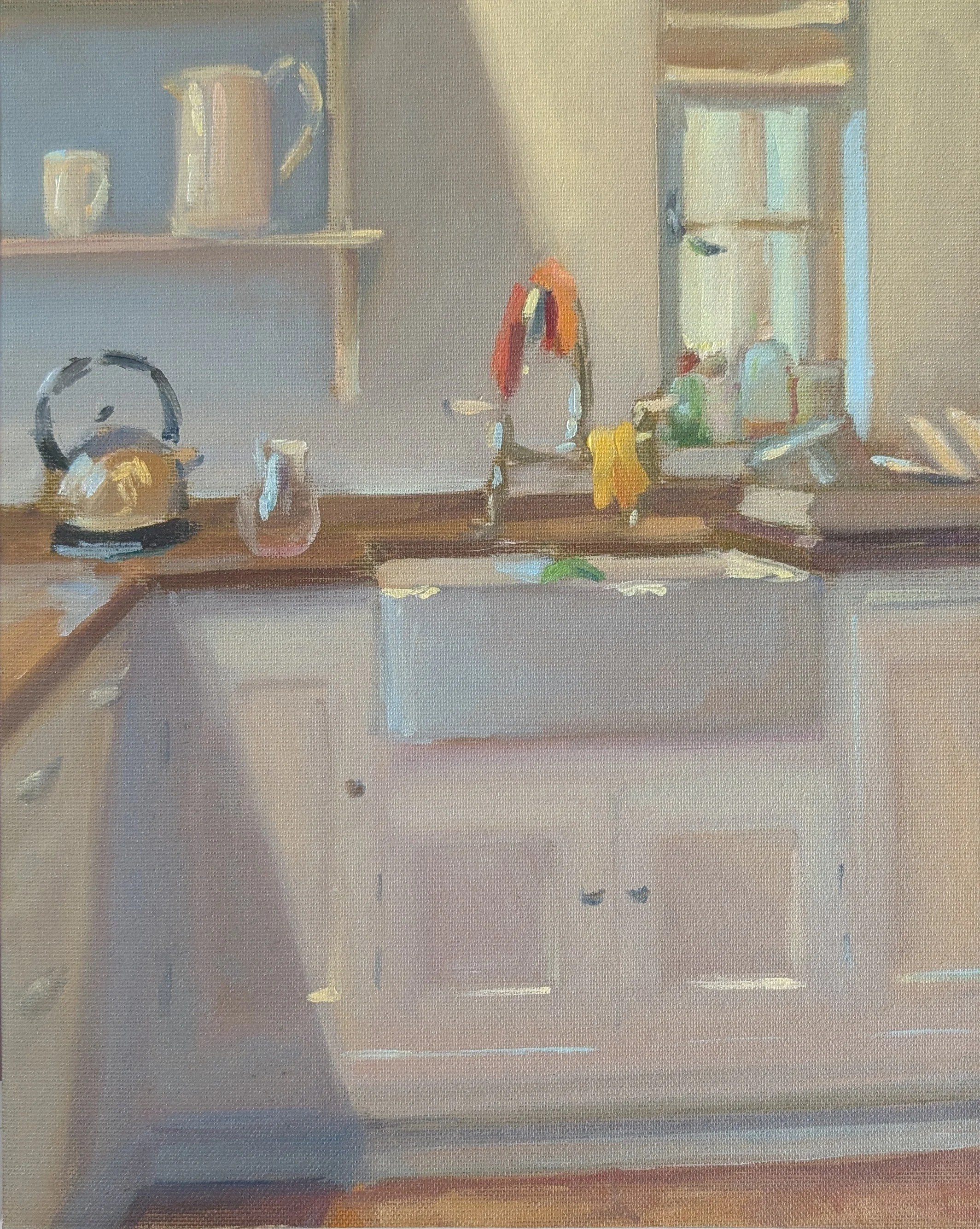 'Kitchen Morning, Norfolk' - oil on canvas, 24x30cm
