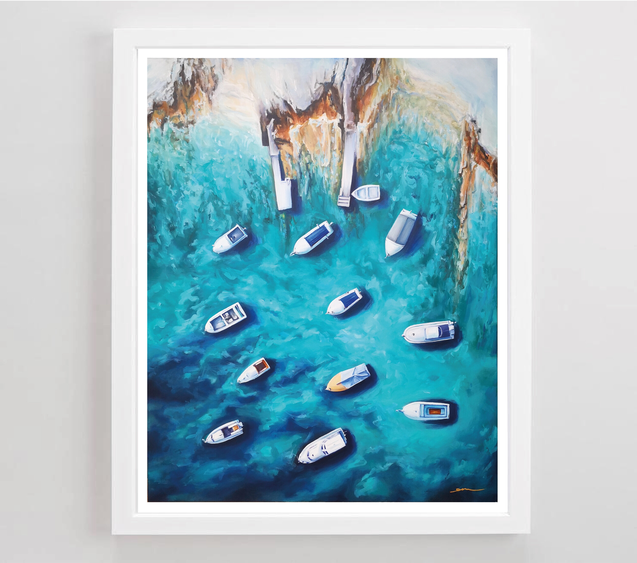 Moored in Mallorca Framed giclee print.jpg