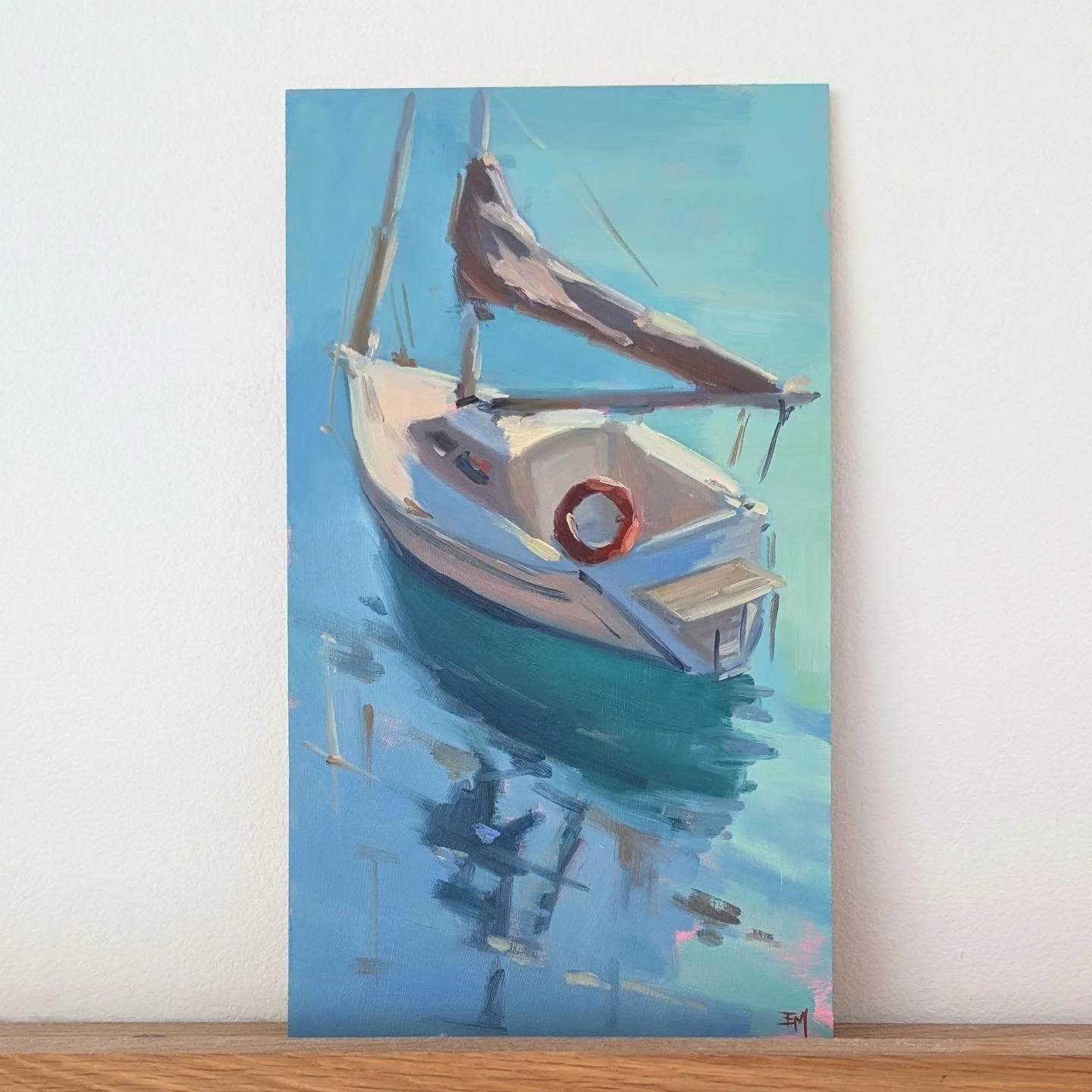 A little series of Mediterranean boats I've painted recently. Taking us into summer. I can feel it coming... This oil on board trio will be part of my collection of paintings available through @hampshireopenstudio later this year, which I'm doing alo