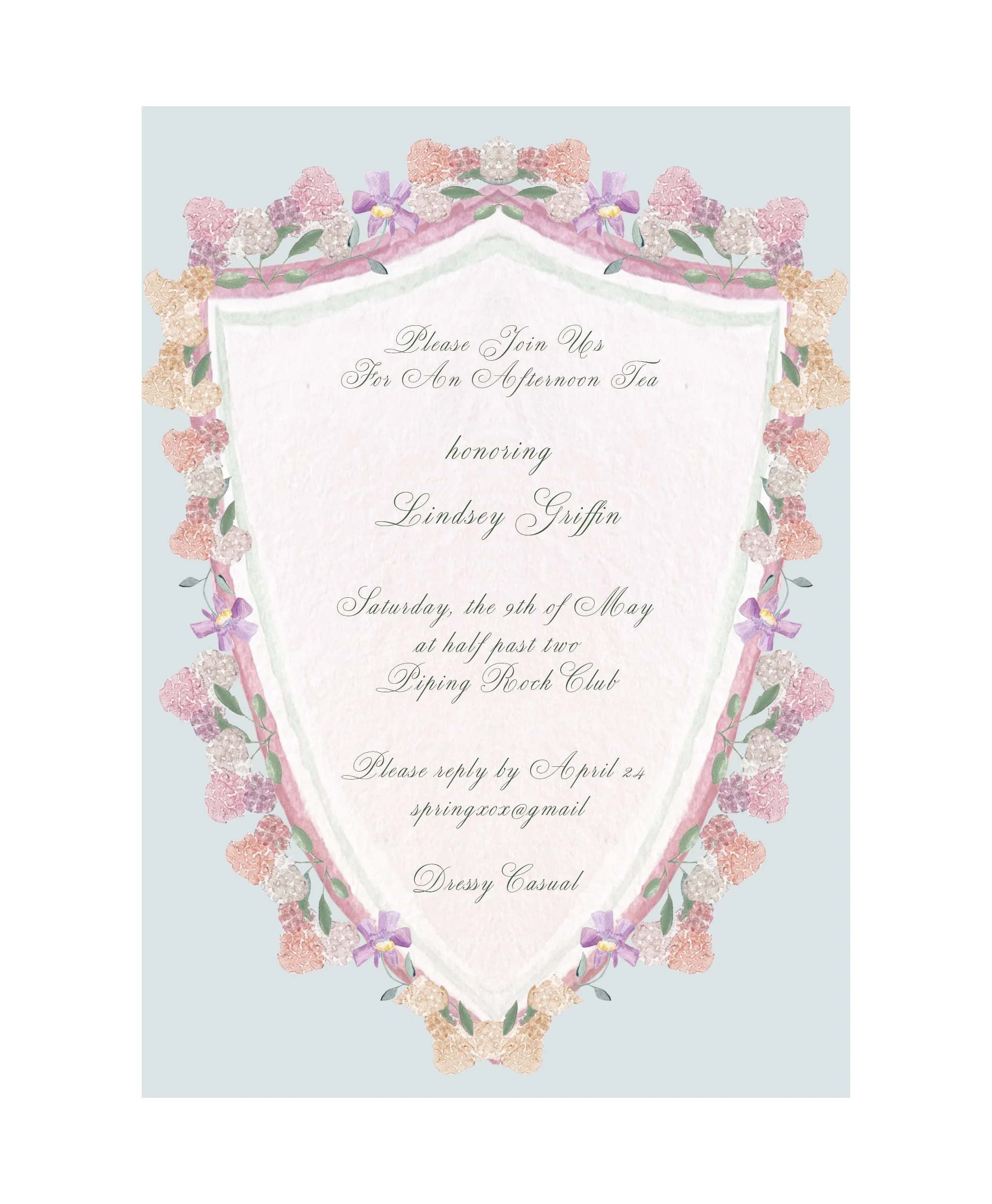 Hydrangea Crest Invitation