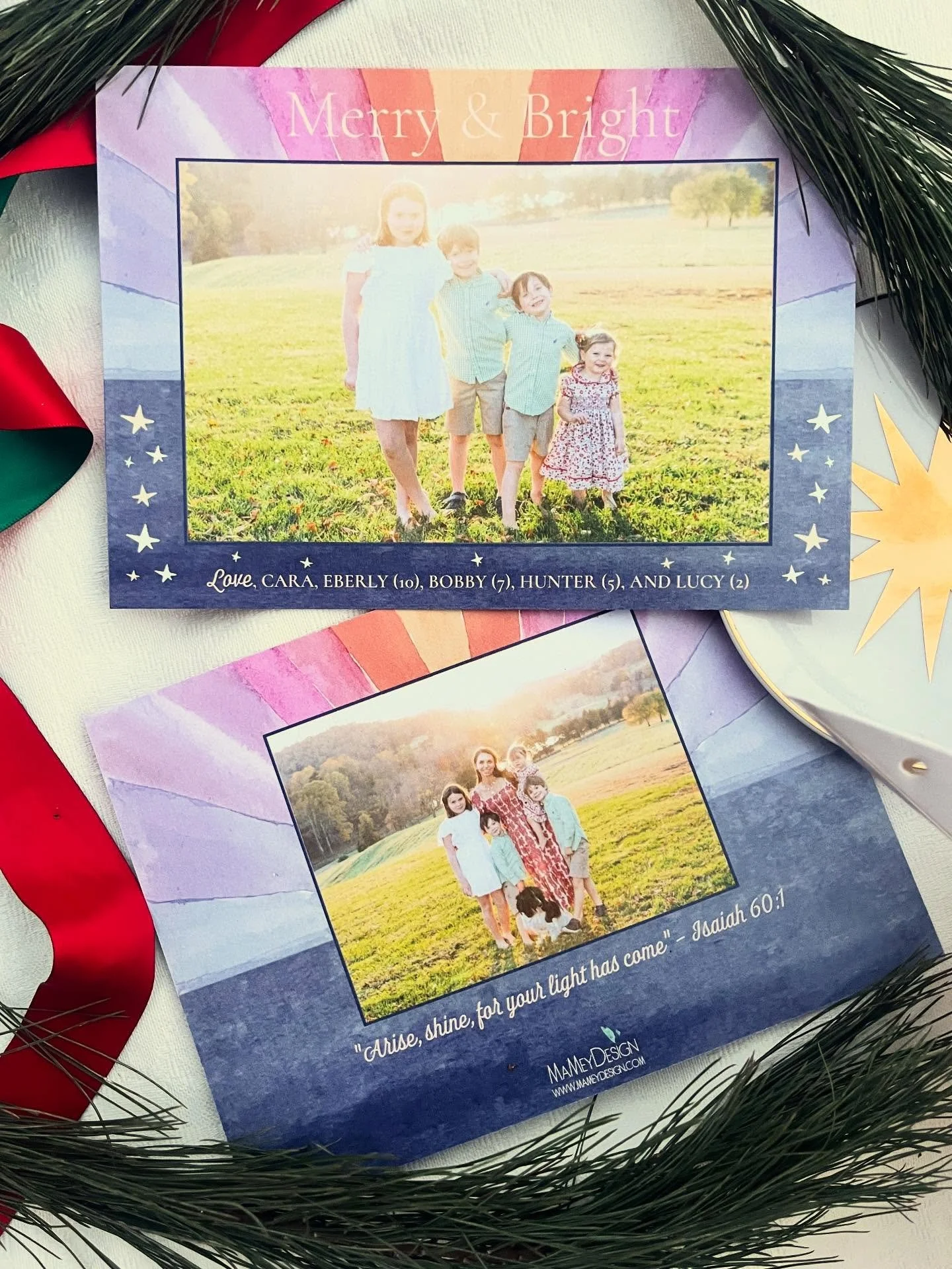 Oh how I loved designing this card that celebrates the season of light with sunset hues 🌅 

#christmascard #watercolorchristmascards #mameydesign