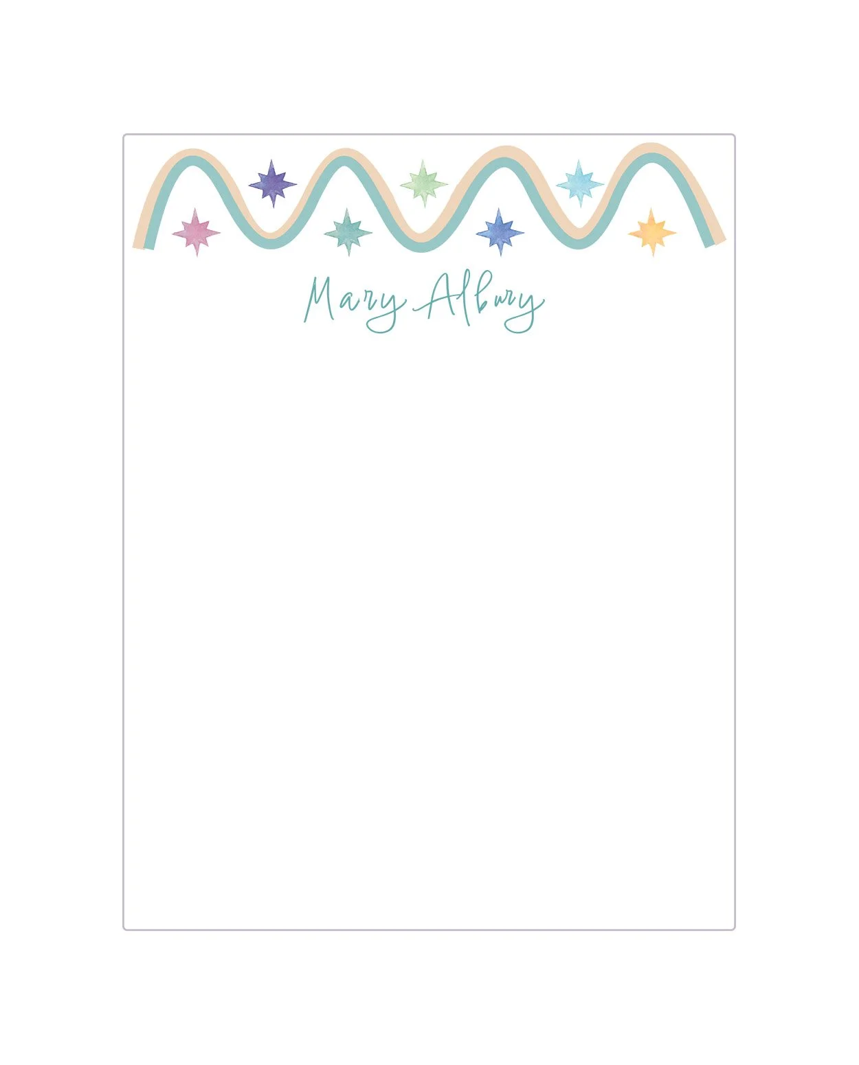 Rick Rack Stars Notepad