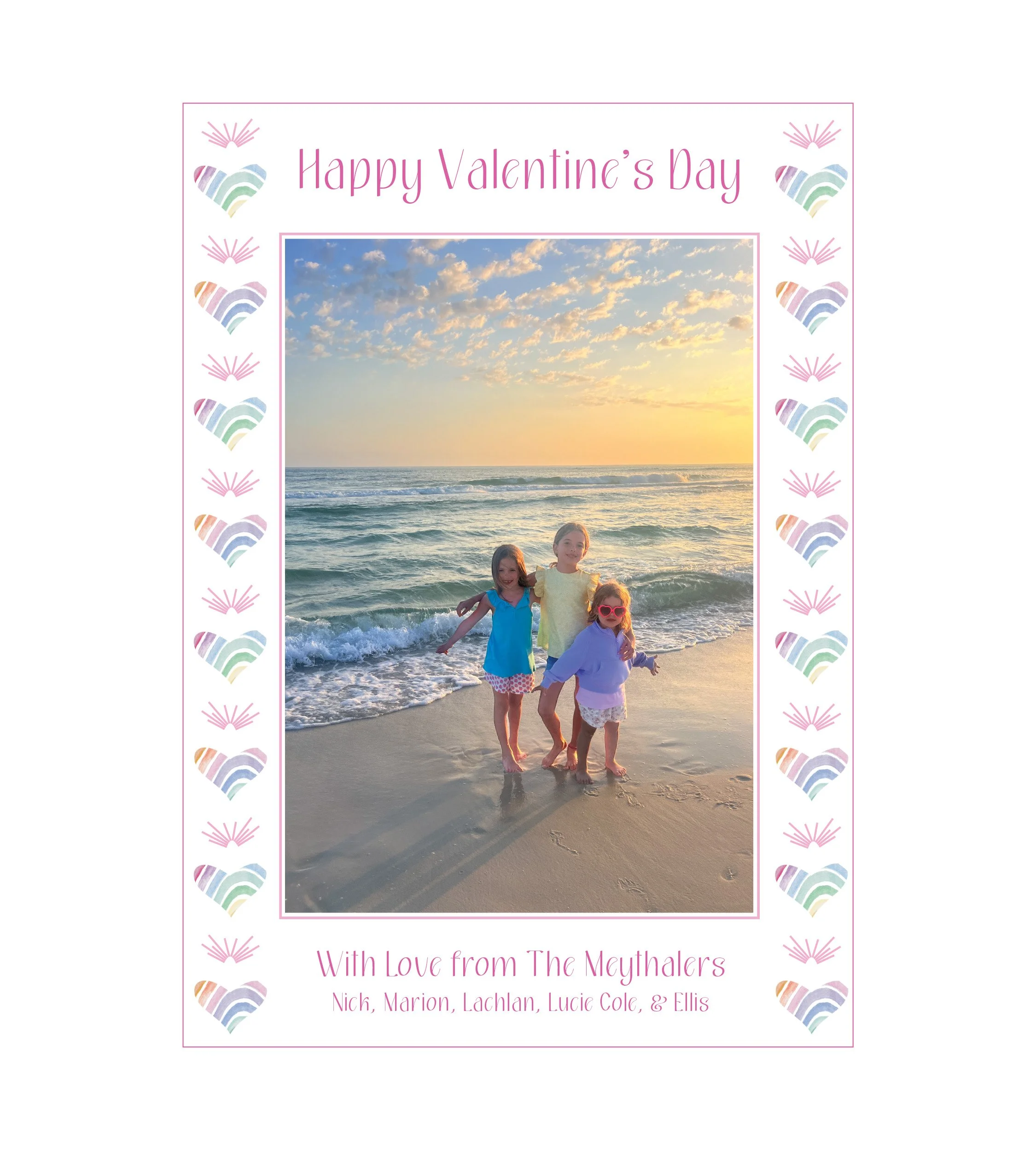 Radiant Hearts Valentine Photo Card