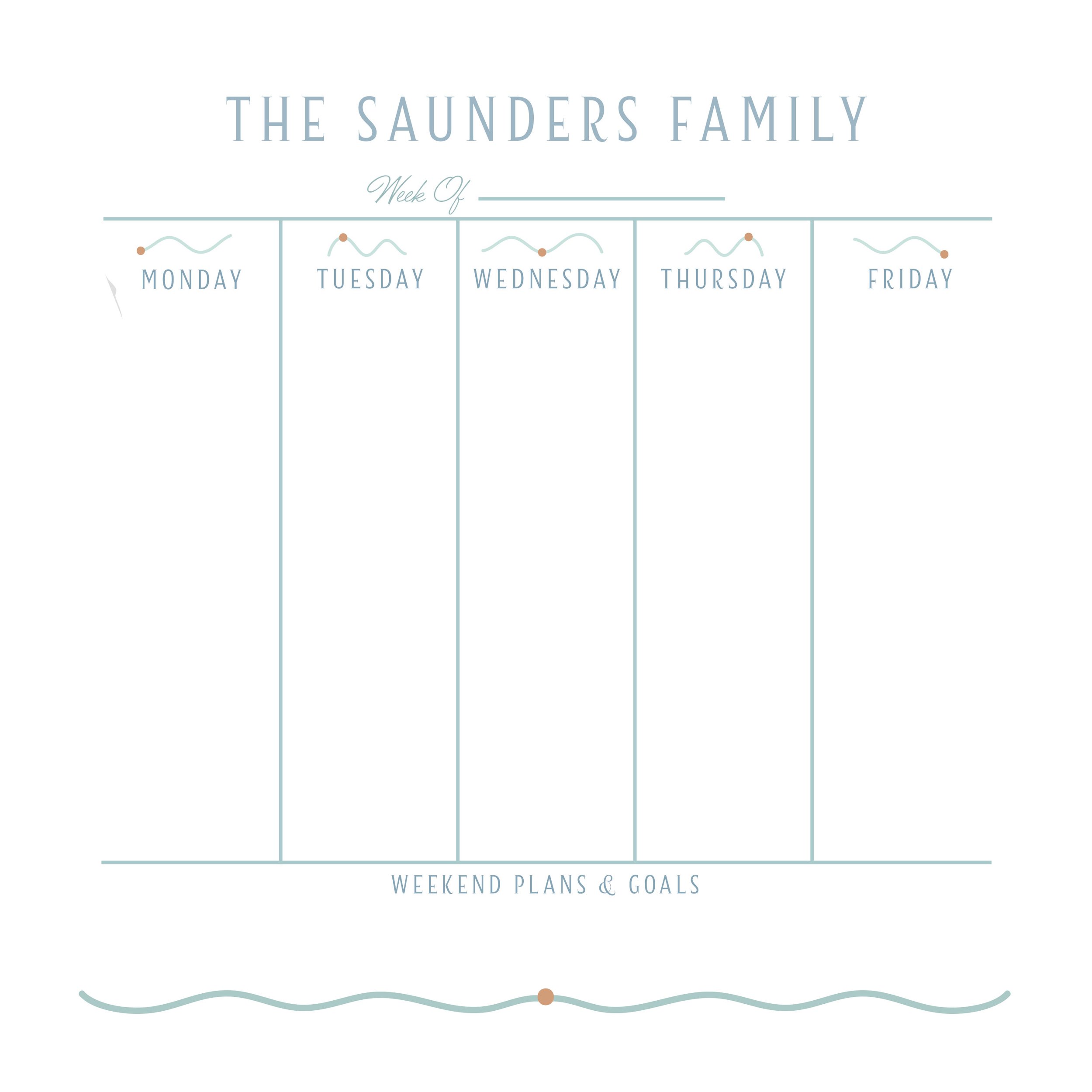 Squiggle Personalized Weekly Planning Pad