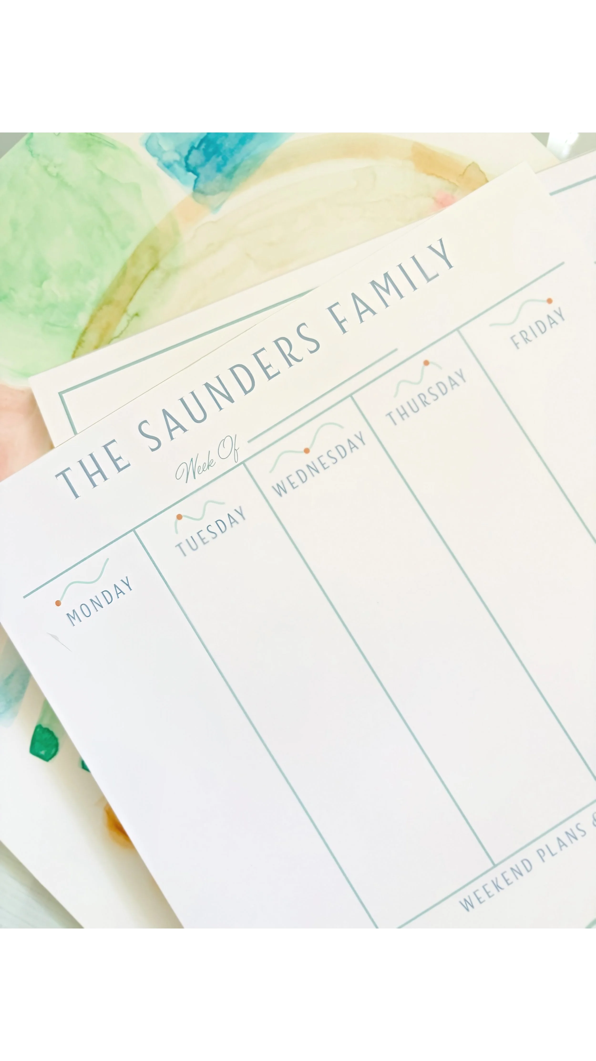 Squiggle Personalized Weekly Planning Pad