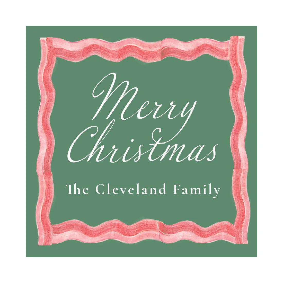 Wavy Watercolor Christmas Gift Tags
