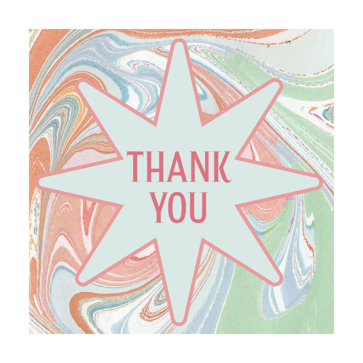 Marbled Star Thank You Gift Tags