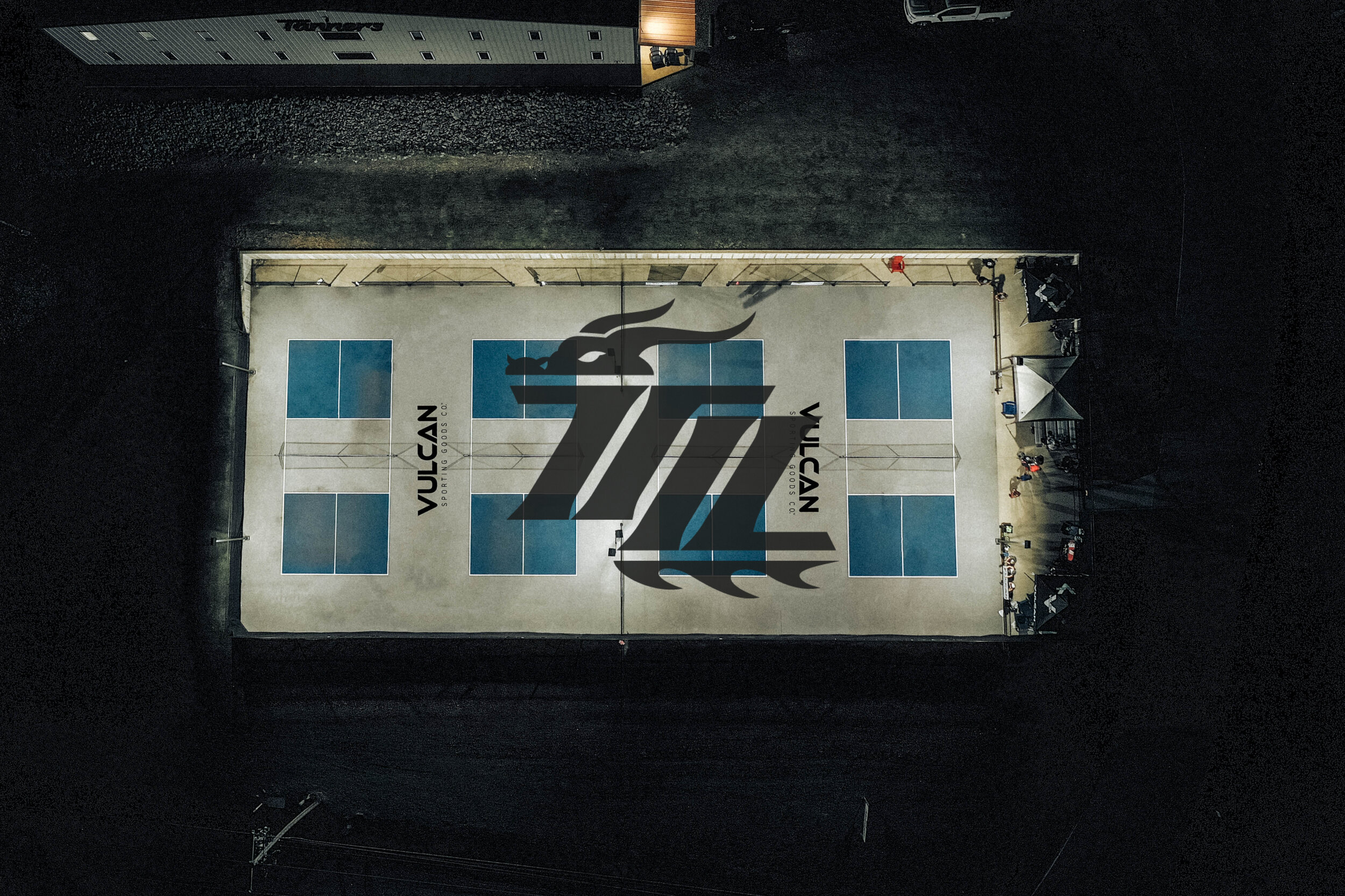 Vulcan Pickleball Courts at Night