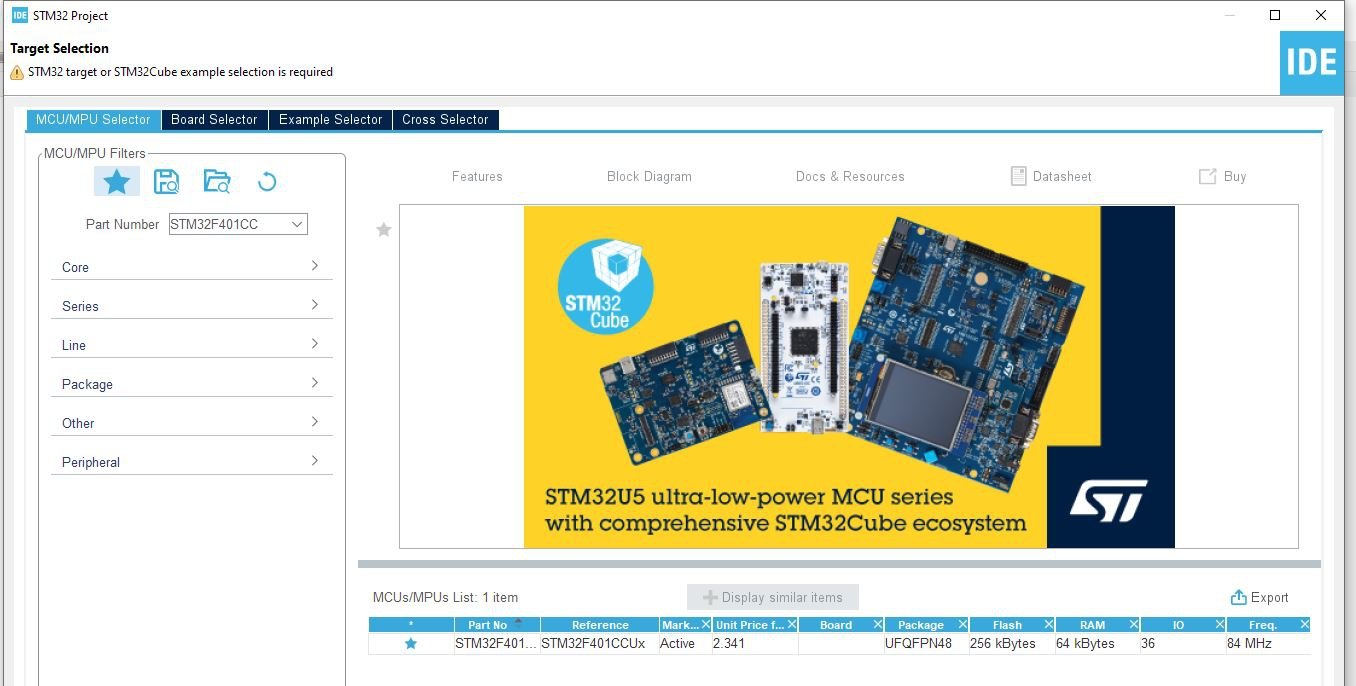 2. Select the microcontroller