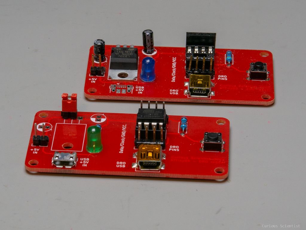 Rotary encoder (front) and DRO boards (back)