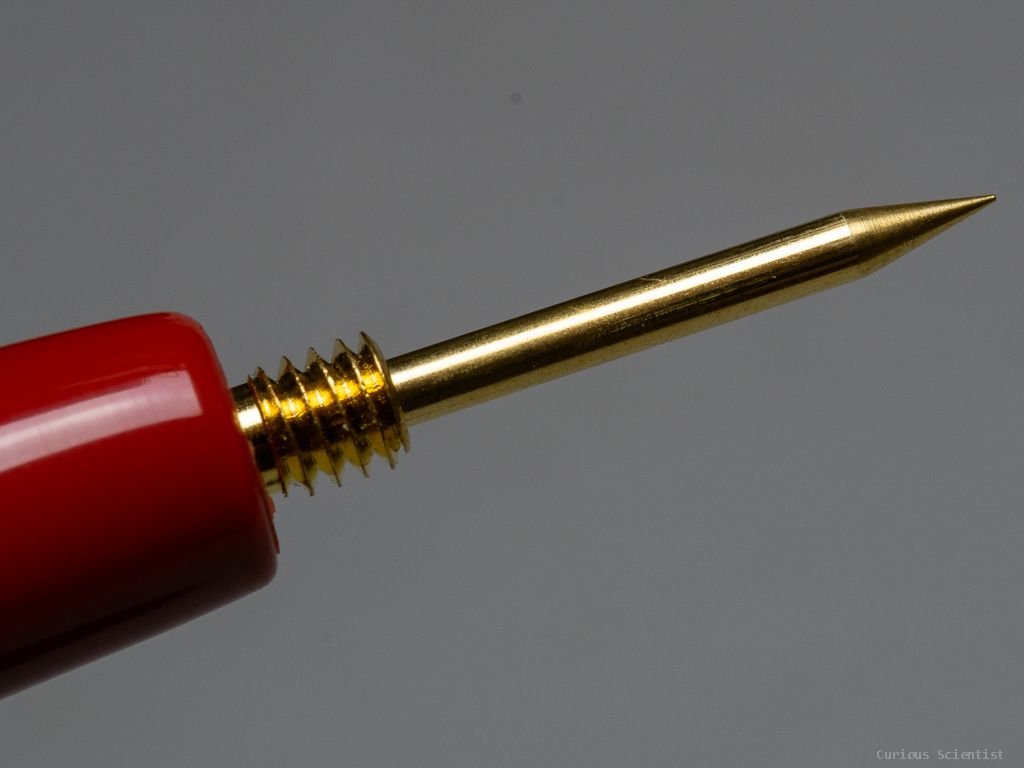 Threaded and gold plated probe