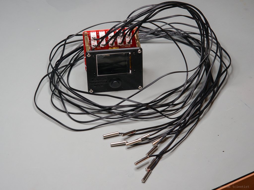 Assembled device with the 10 probes