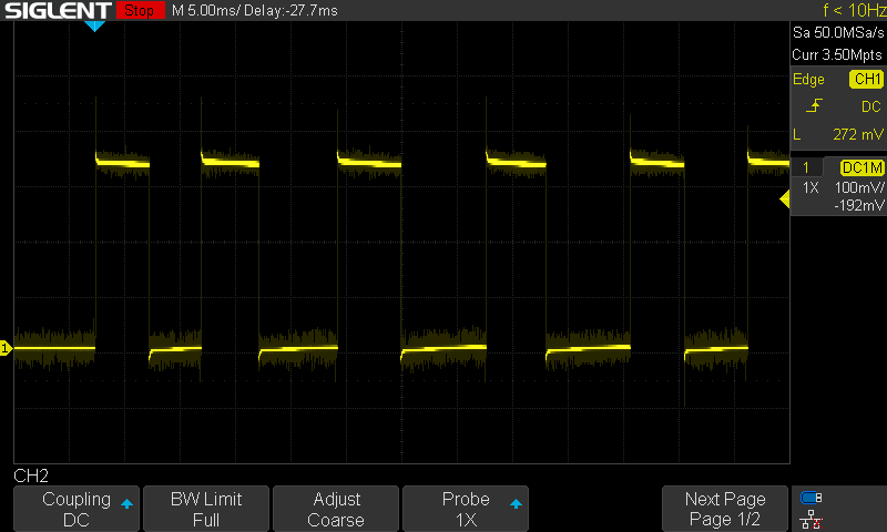 Schmitt trigger-processed output