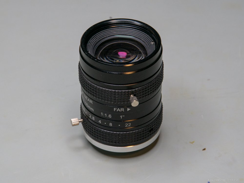 16 mm f1.6 C mount lens