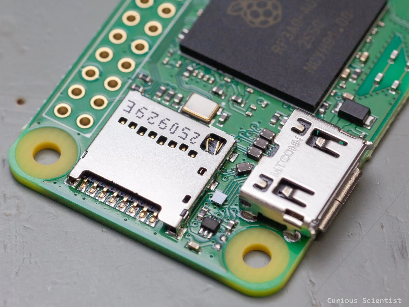 SD card slot and micro HDMI connector