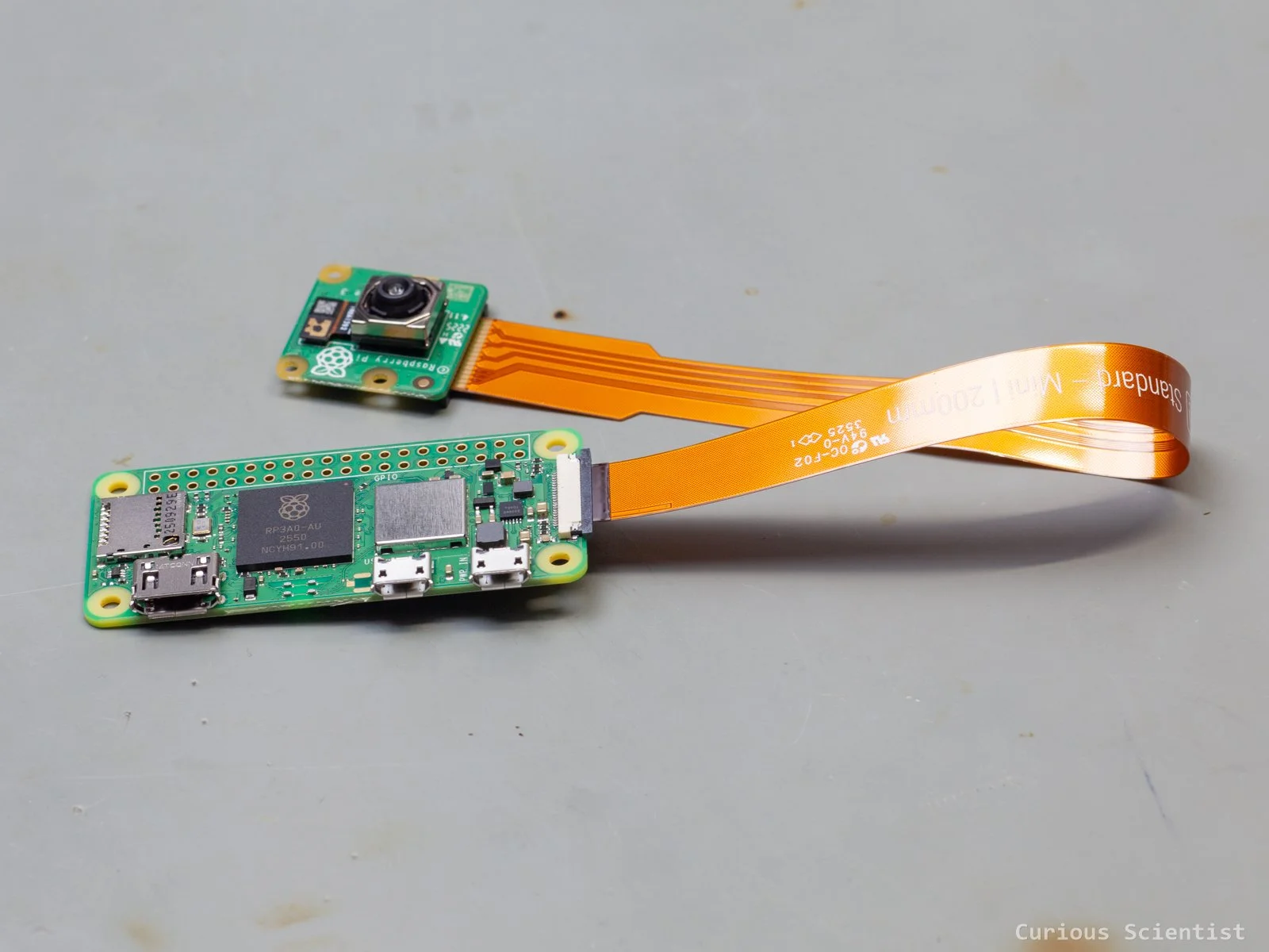 Connected camera via a ribbon cable