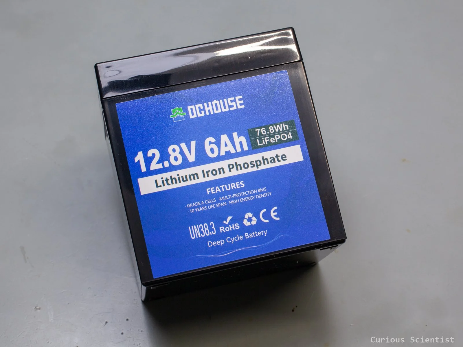 Power source, 12.8 V 6 Ah LiFePO4 battery