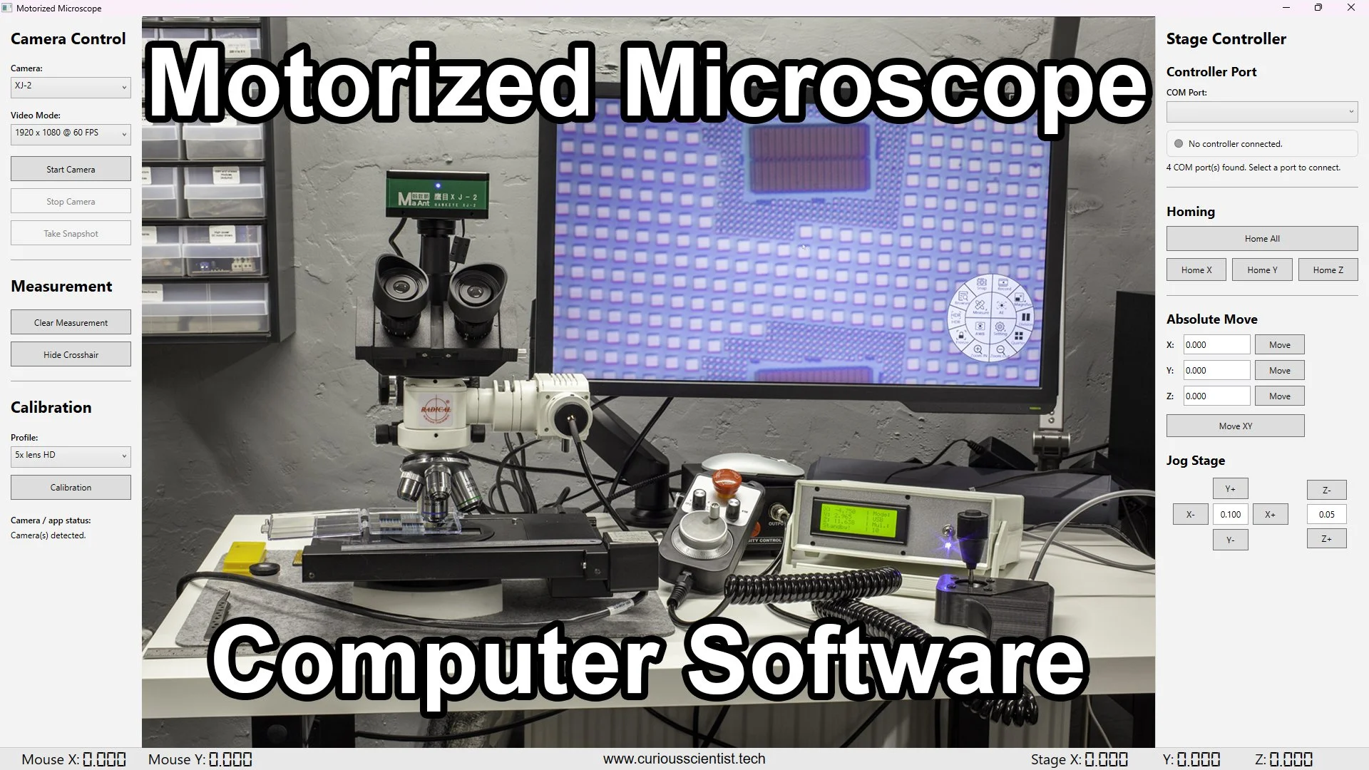 Motorised Microscope - Computer Software “Update”