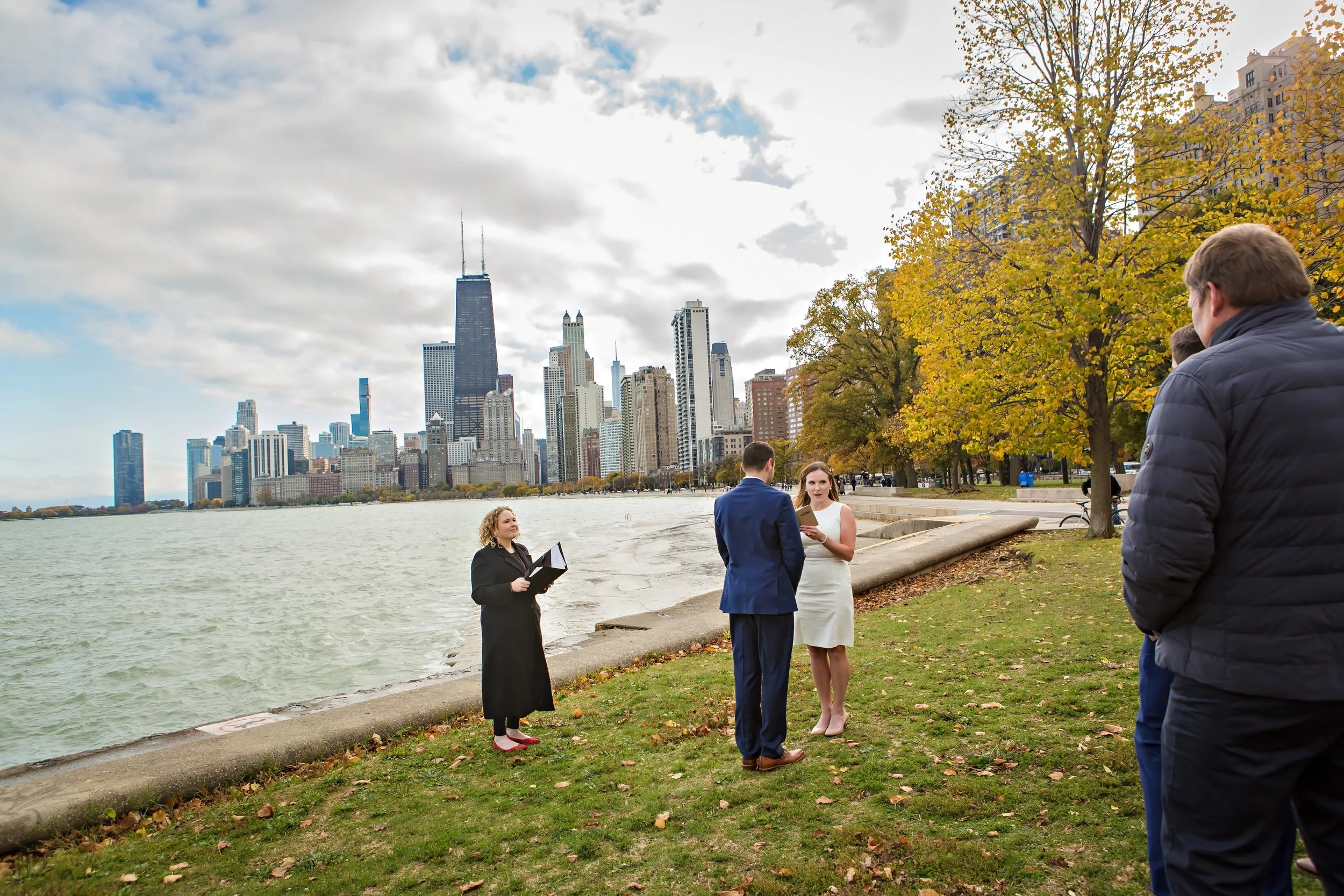 A Fall morning with the skyline in the background
