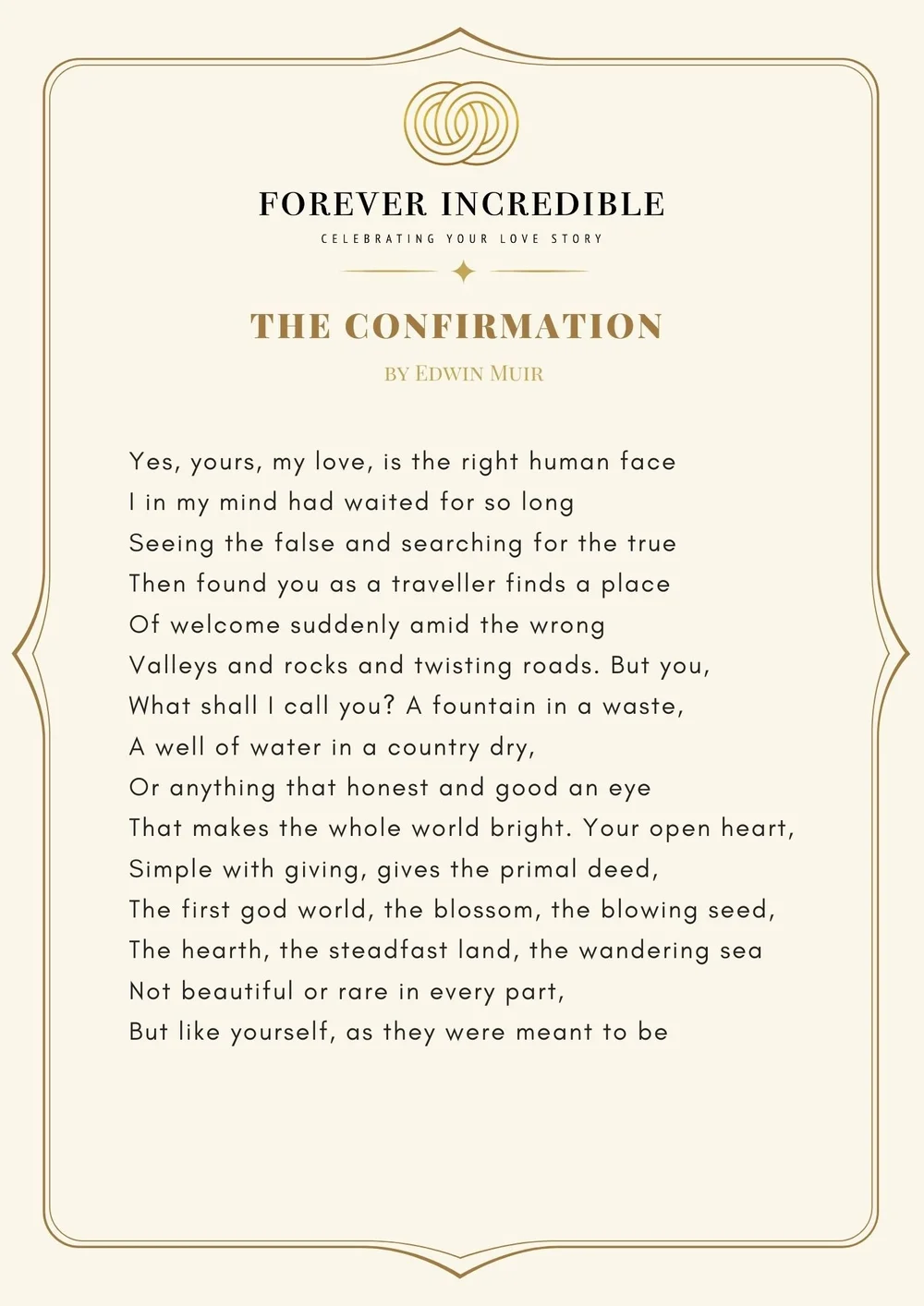 Read Confirmation MUST READ MONDAY - The Confirmation by Edwin Muir — Forever Incredible ...