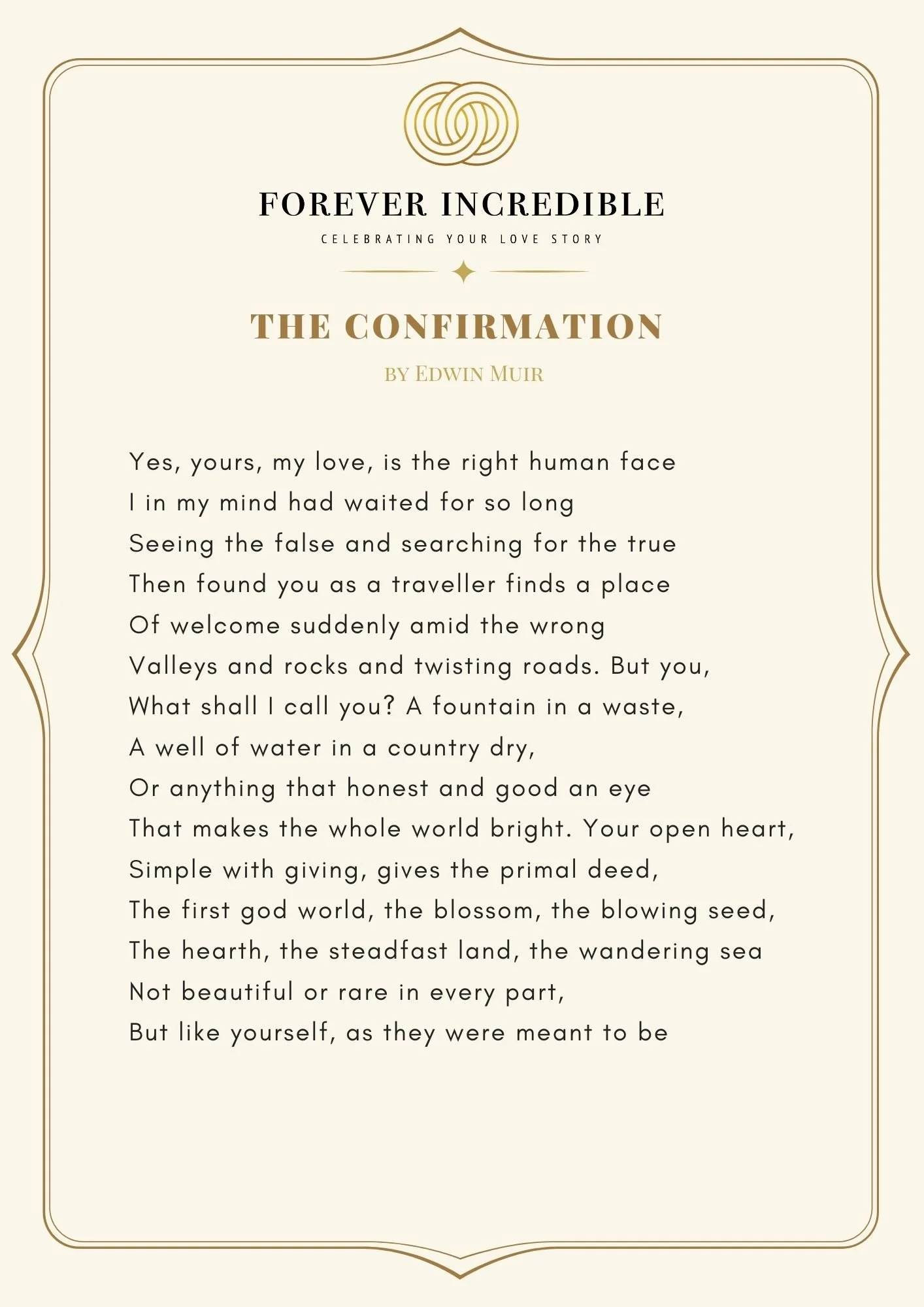 Reading Confirmation MUST READ MONDAY - The Confirmation by Edwin Muir — Forever Incredible ...