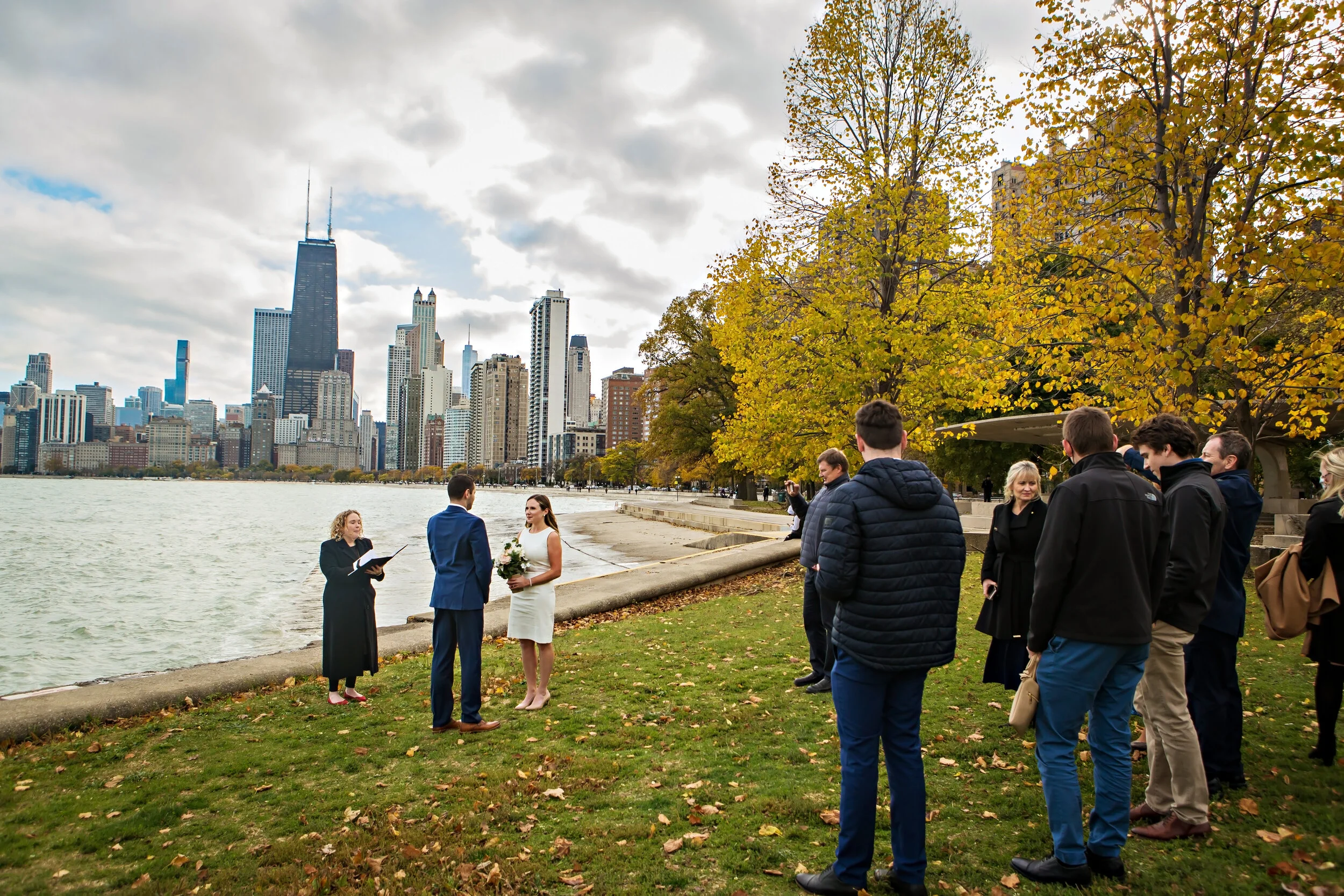 North Avenue Beach Fall Intimate Elopement Officiant