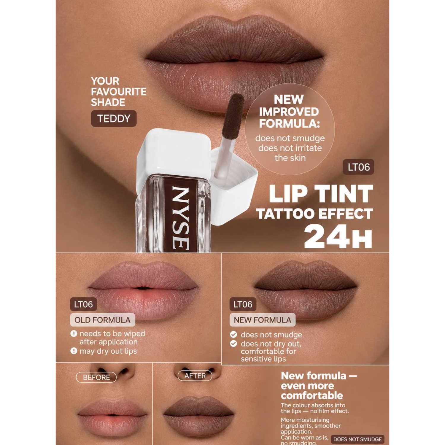 N.Y.S.E. 24H lip tint - LT06 Teddy