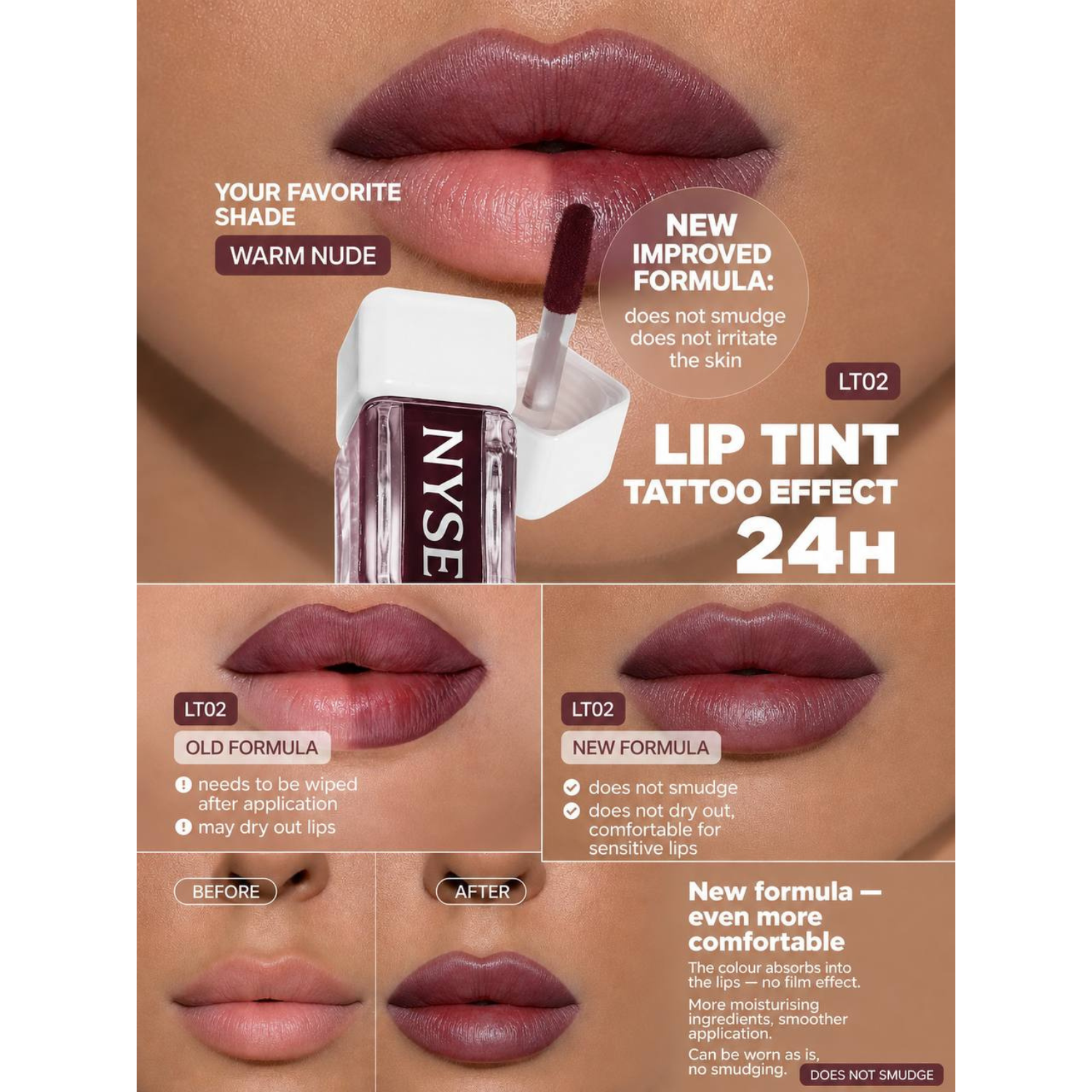 N.Y.S.E. 24H lip tint - LT02 Warm Nude