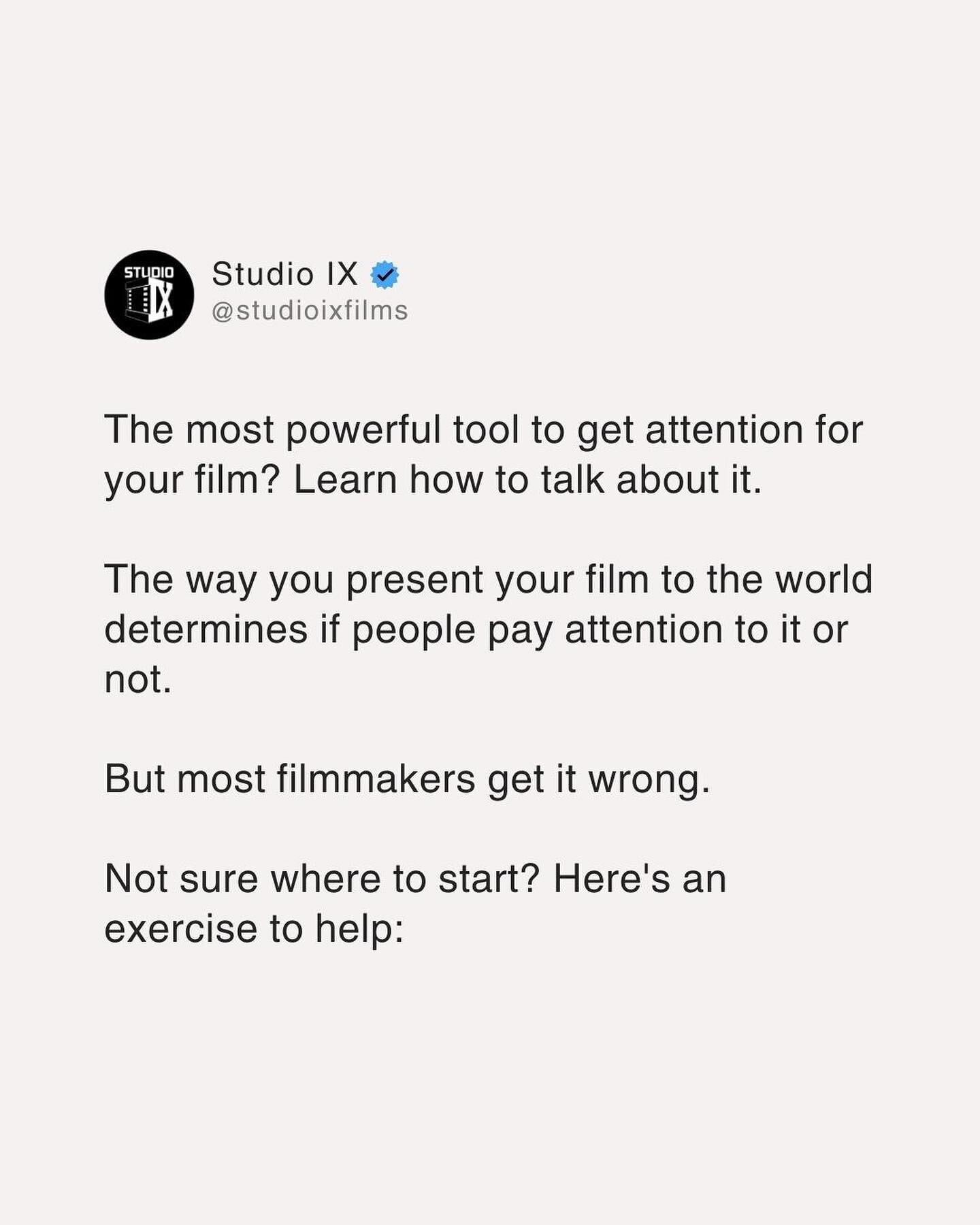 Has someone ever asked you what your film&rsquo;s about and you rambled on and on? Or you sit down to write an outreach email and stare at the blank screen wondering where to start?

Learning to talk about your film effectively is one of the most pow