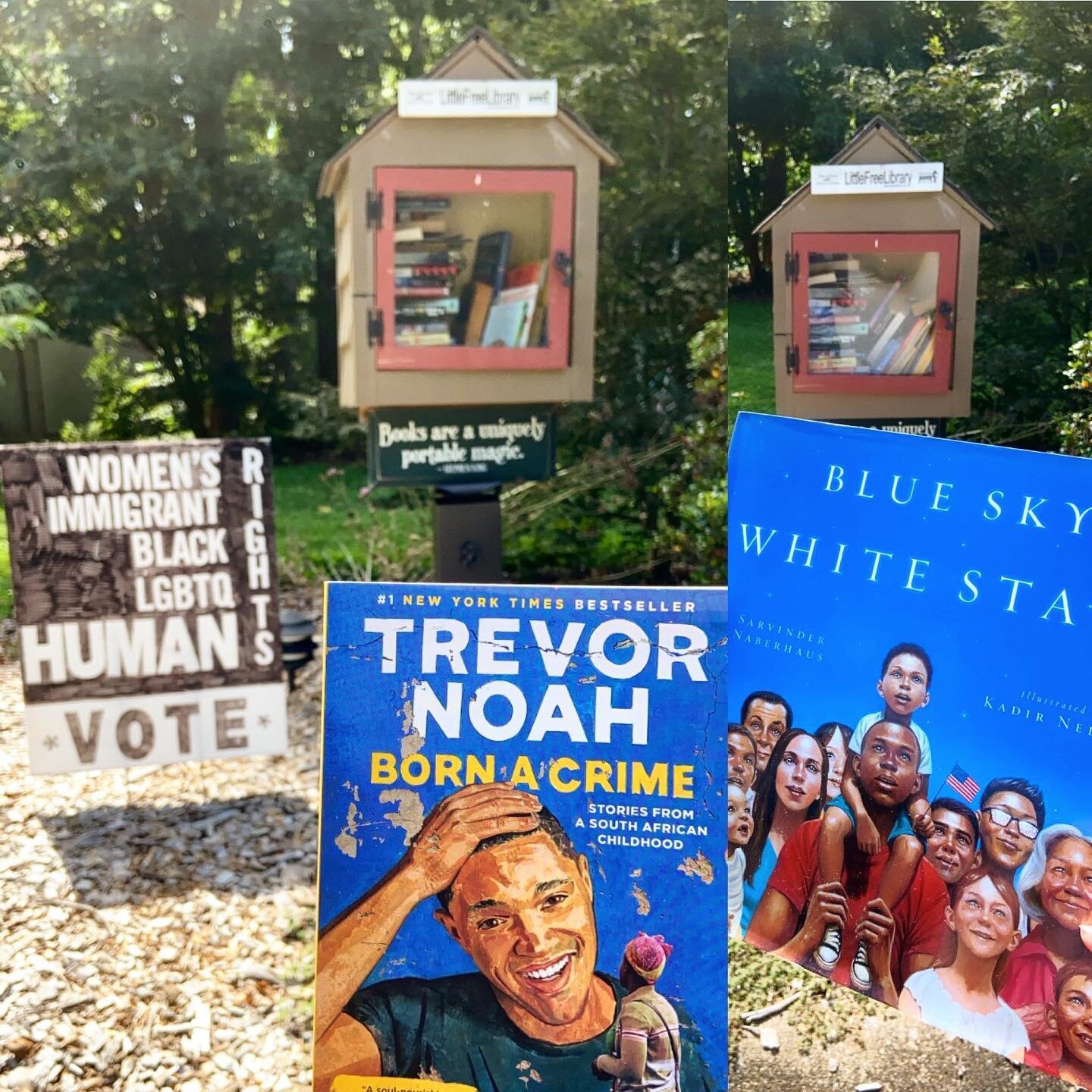 Happy #fridaydropoff 🎉📚!!

Anyone else dig this awesome #littlefreelibrary with such an important message? 🗳✊🏼

An exciting update for y&rsquo;all: as of today, we have reached our August book collection goal!! Our champions all over ATL and 🇺🇸
