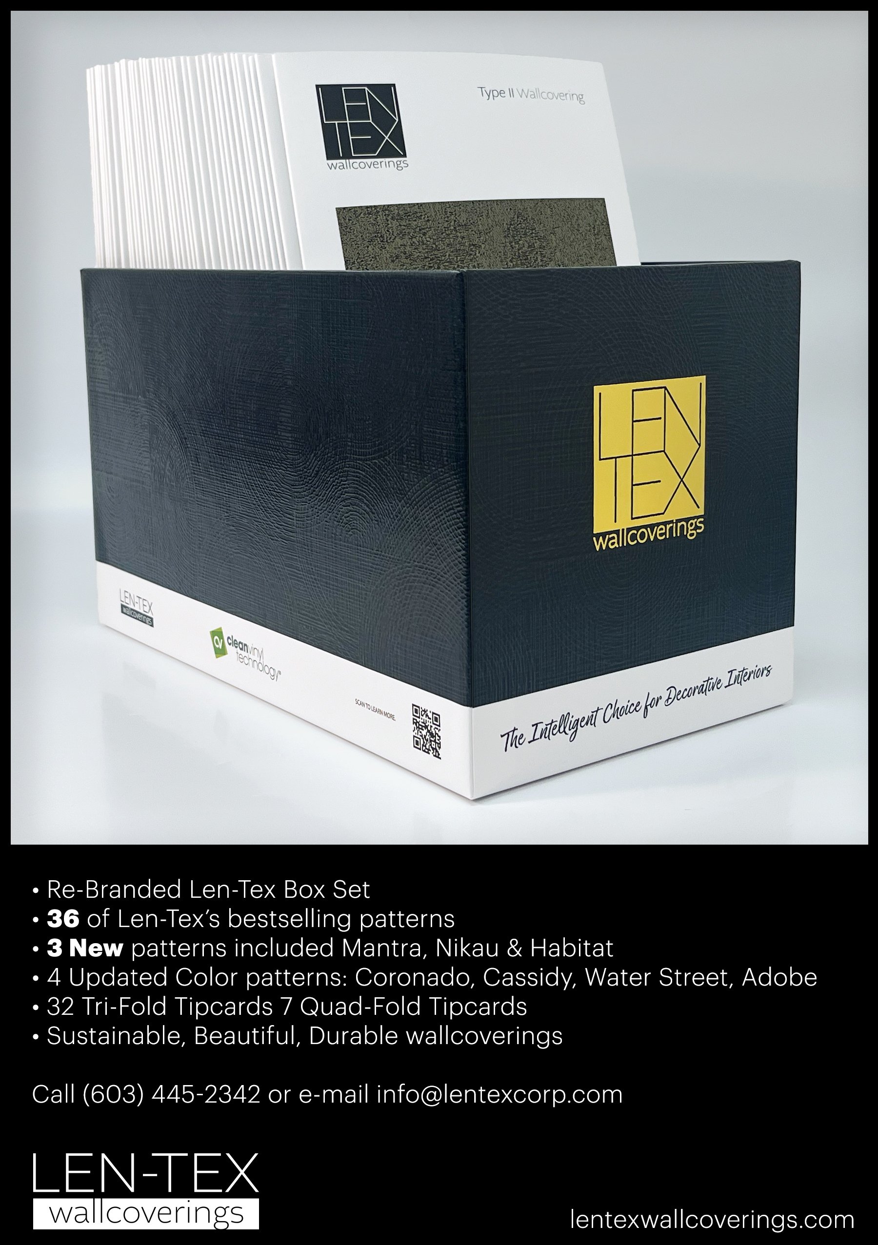 Len-Tex commercial wallcovering sample collection featuring sustainable design options
