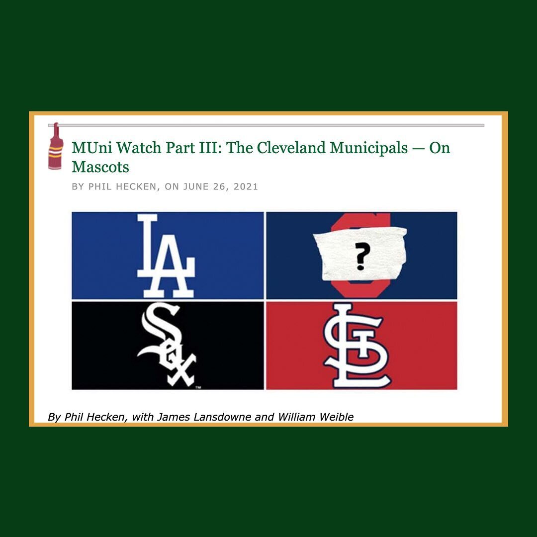 MUni Watch Part 3: On Mascots
&bull;
Link in bio.
&bull;
&bull;
&bull;
#cleveland #clevelandindians #cle #thisiscle #uniform #baseball #mlb #sports #ohio #sportdesign #uniwatch #sportshistory