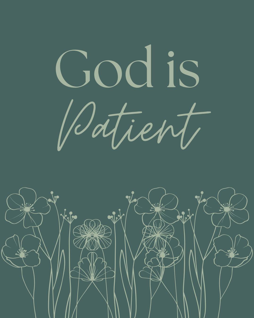 God is patient.

Not indifferent. Not unaware.
But slow to anger and full of mercy.

Again and again, Scripture shows us a God who endures with His people&mdash;who holds back rightful judgment and gives space for repentance. His patience is not weak
