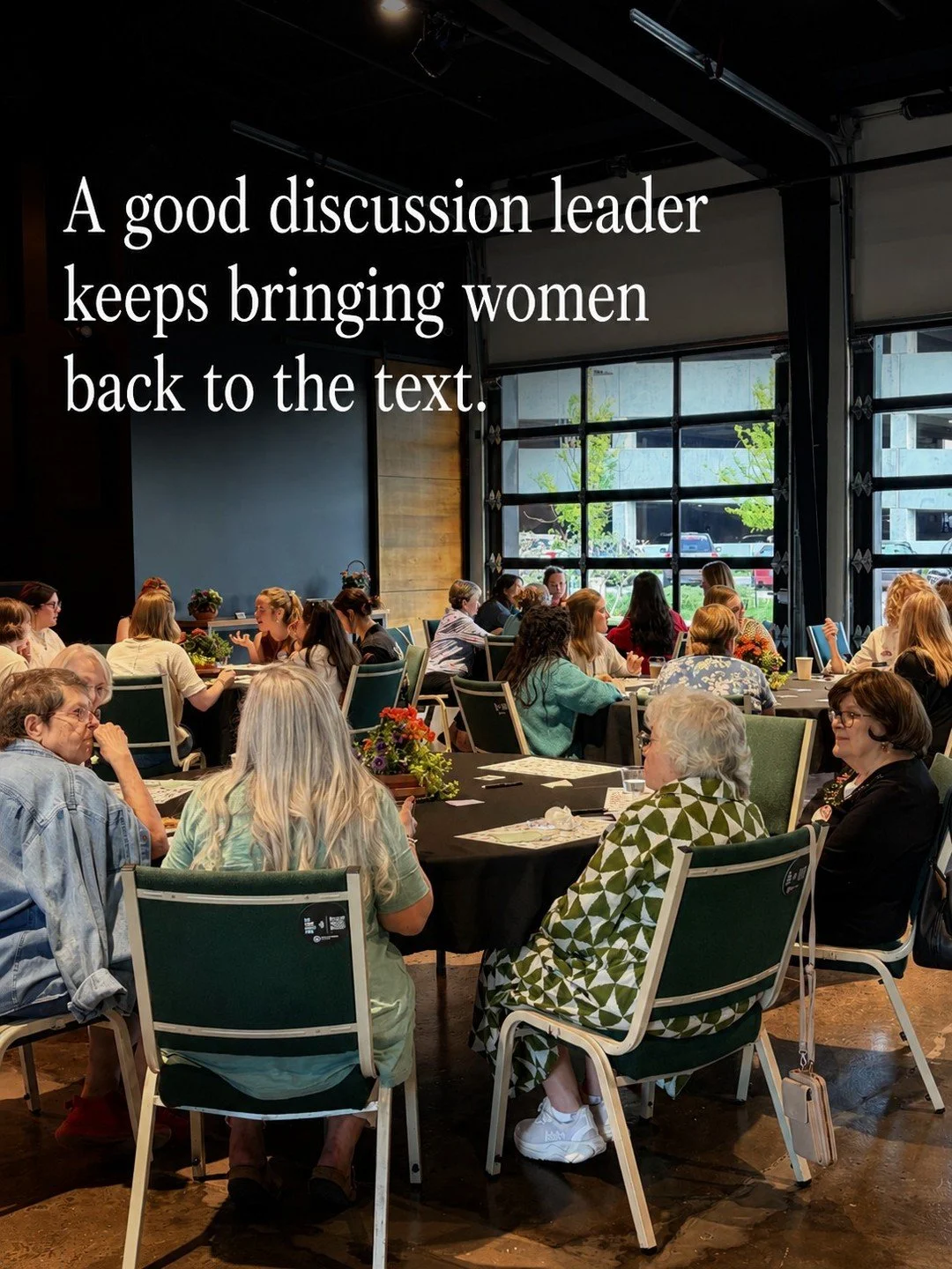 Bible study conversations can go in a hundred different directions.

Our experiences matter. Our questions matter. Our stories matter.

But Scripture remains our foundation.

A good discussion leader learns how to gently ask:
Where do you see that in