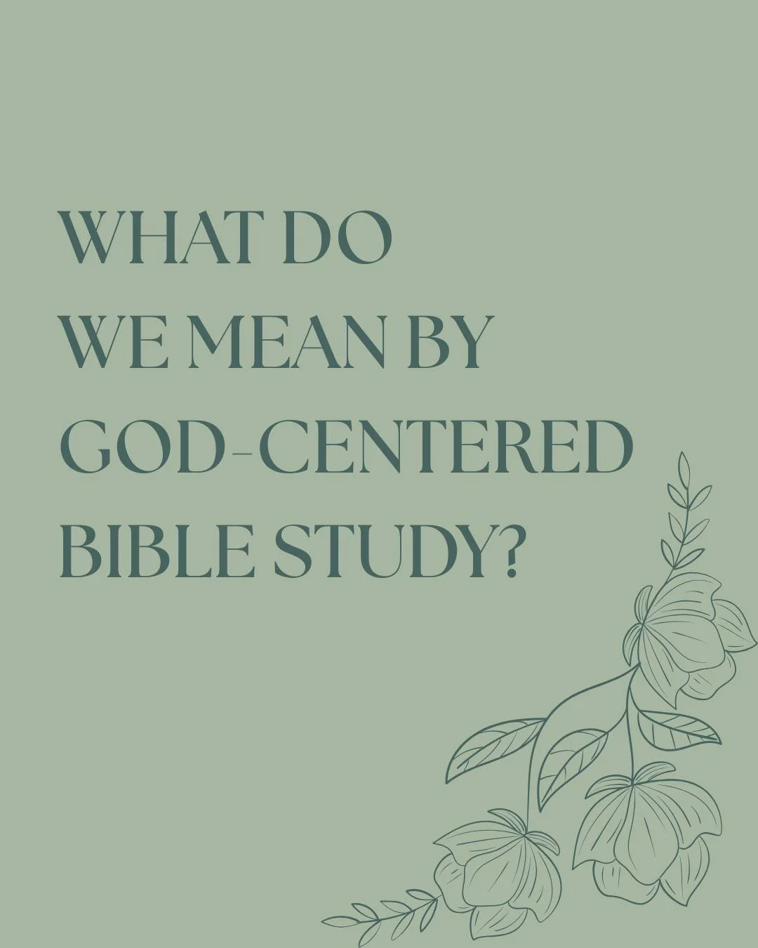 When we say our studies are God-centered, this is what we mean.

We believe Scripture is the primary way God reveals Himself to us today. So when we open the Bible, we aren&rsquo;t simply looking for principles to follow, answers to our questions, or
