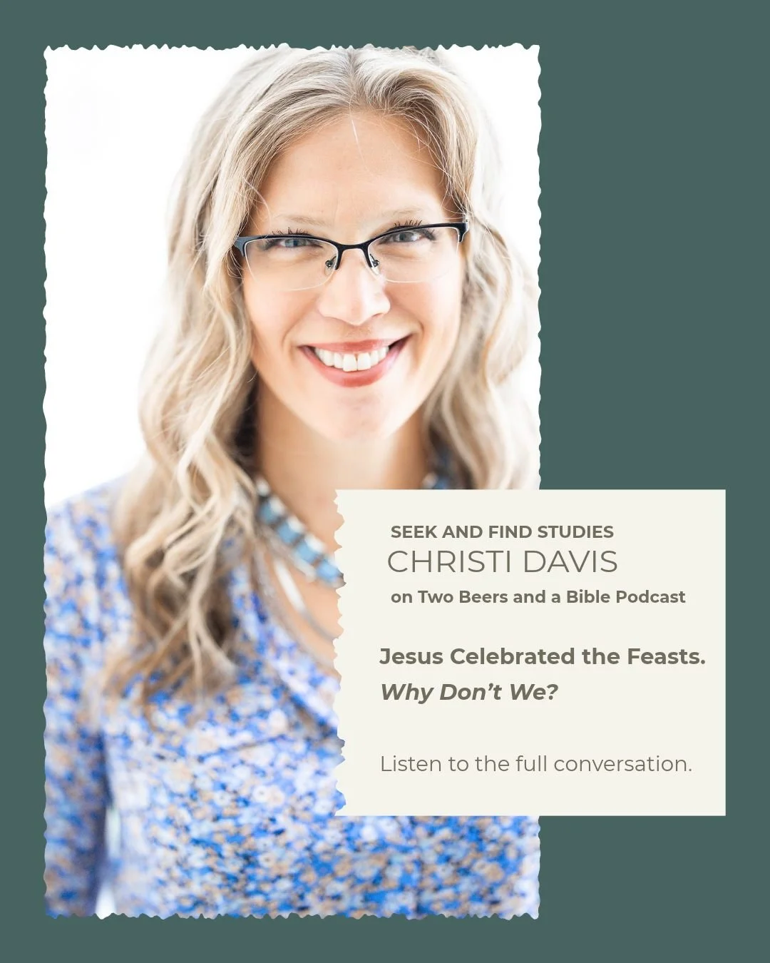 What do the biblical feasts have to do with Jesus? And why should Christians care about them today?

Our very own Christi Davis recently joined Mike and Fred on @twobeersandabible for a conversation about the biblical feasts, their significance in Sc