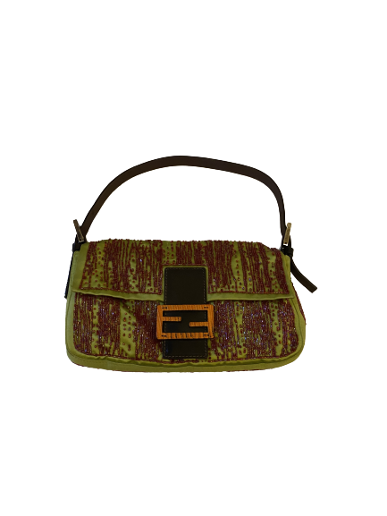 Rare Vintage Fendi Handbags RARE- FENDI BAGUETTE SILK SEQUIN BAG