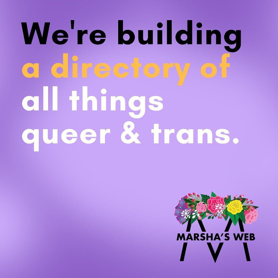 Marsha&rsquo;s Web is dedicated to closing the gap and creating access to a broad spectrum of resources for the LGBTQ community. 

#MarshasWeb

#lgbtq #lgbt #qtpoc #lgbtqia #lgbtcommunity #transgender #trans #lgbtrepresentation #transrepresentation #