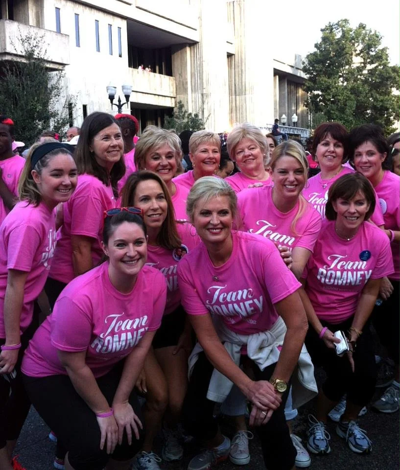 A favorite—shirts I made for first lady hopeful Ann Romney's breast cancer walk