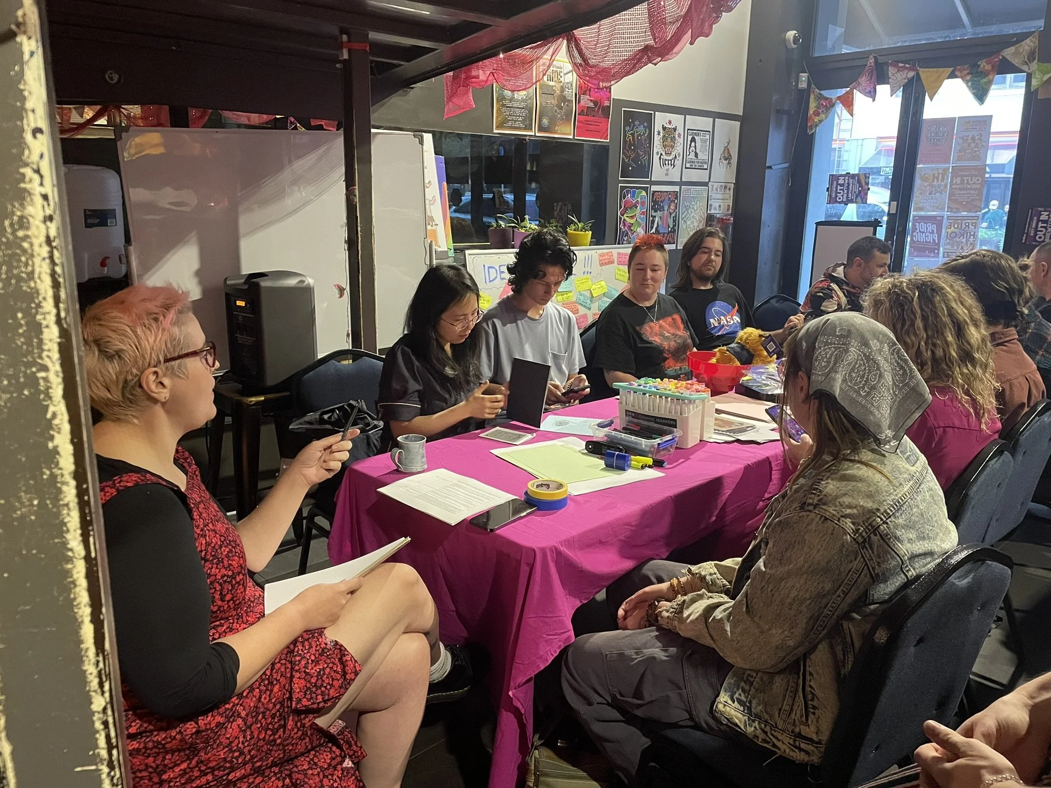 A zine workshop at the Pride HQ