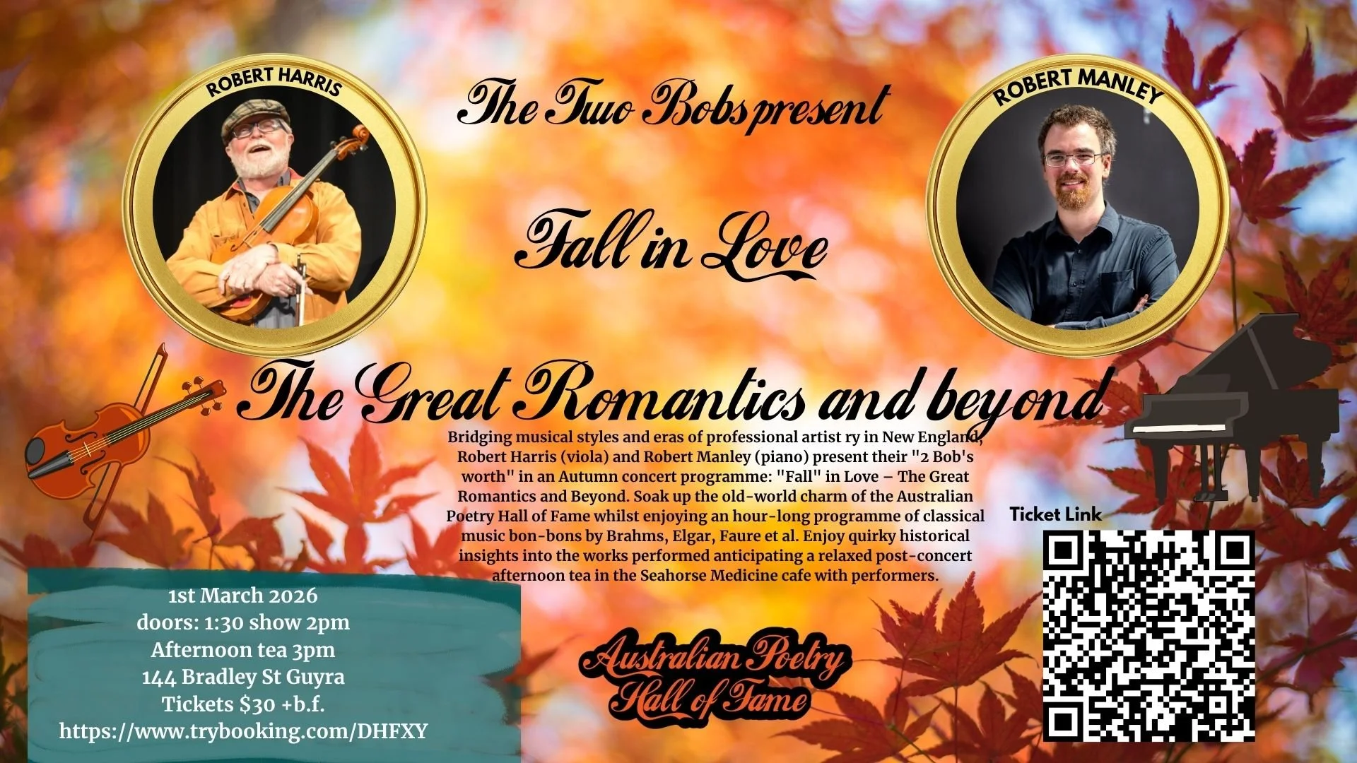 The 2 Bobs present "Fall" in Love – The Great Romantics and Beyond