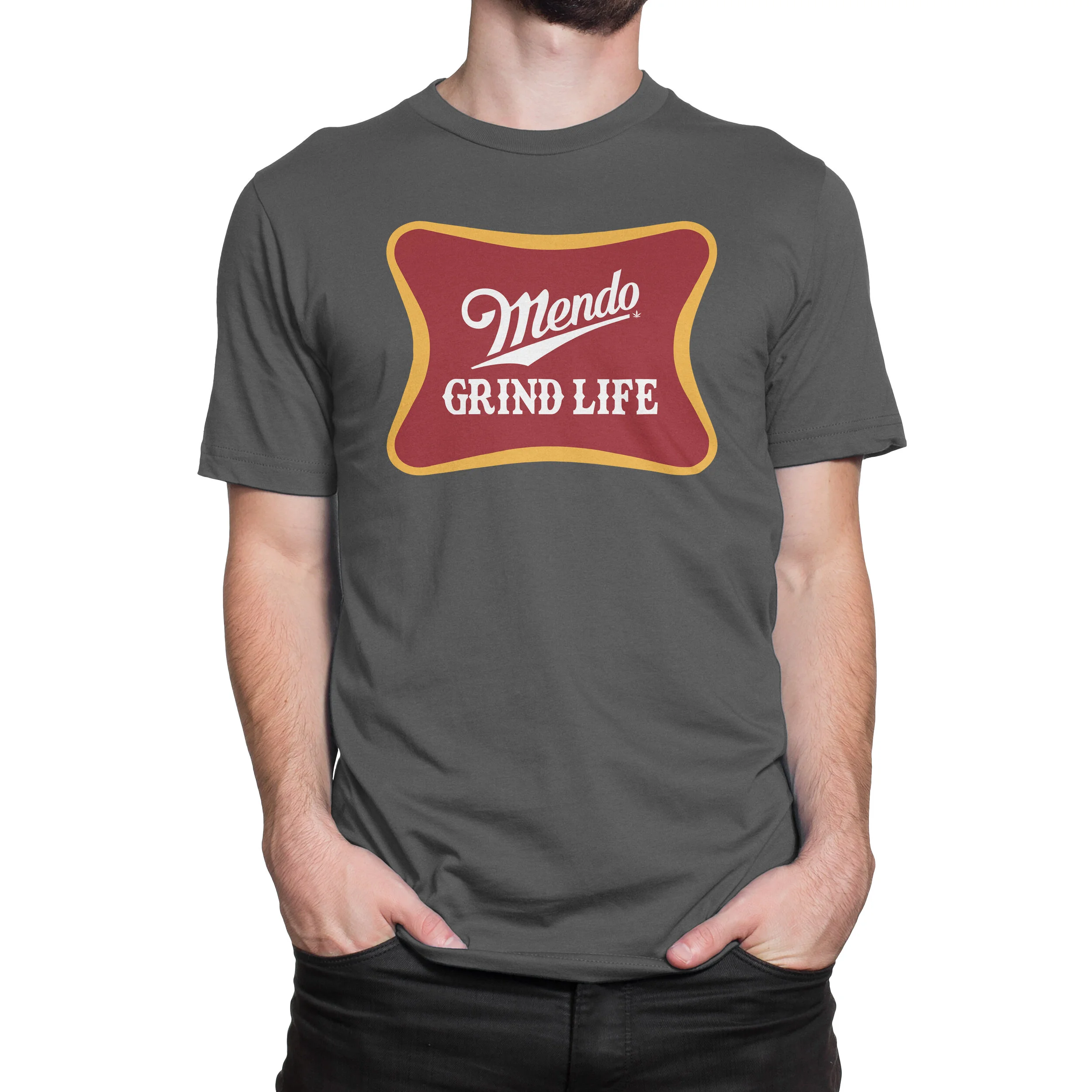 Grind Life Mendocino Men's Cotton Crew Neck T-Shirt Lifestyle Front