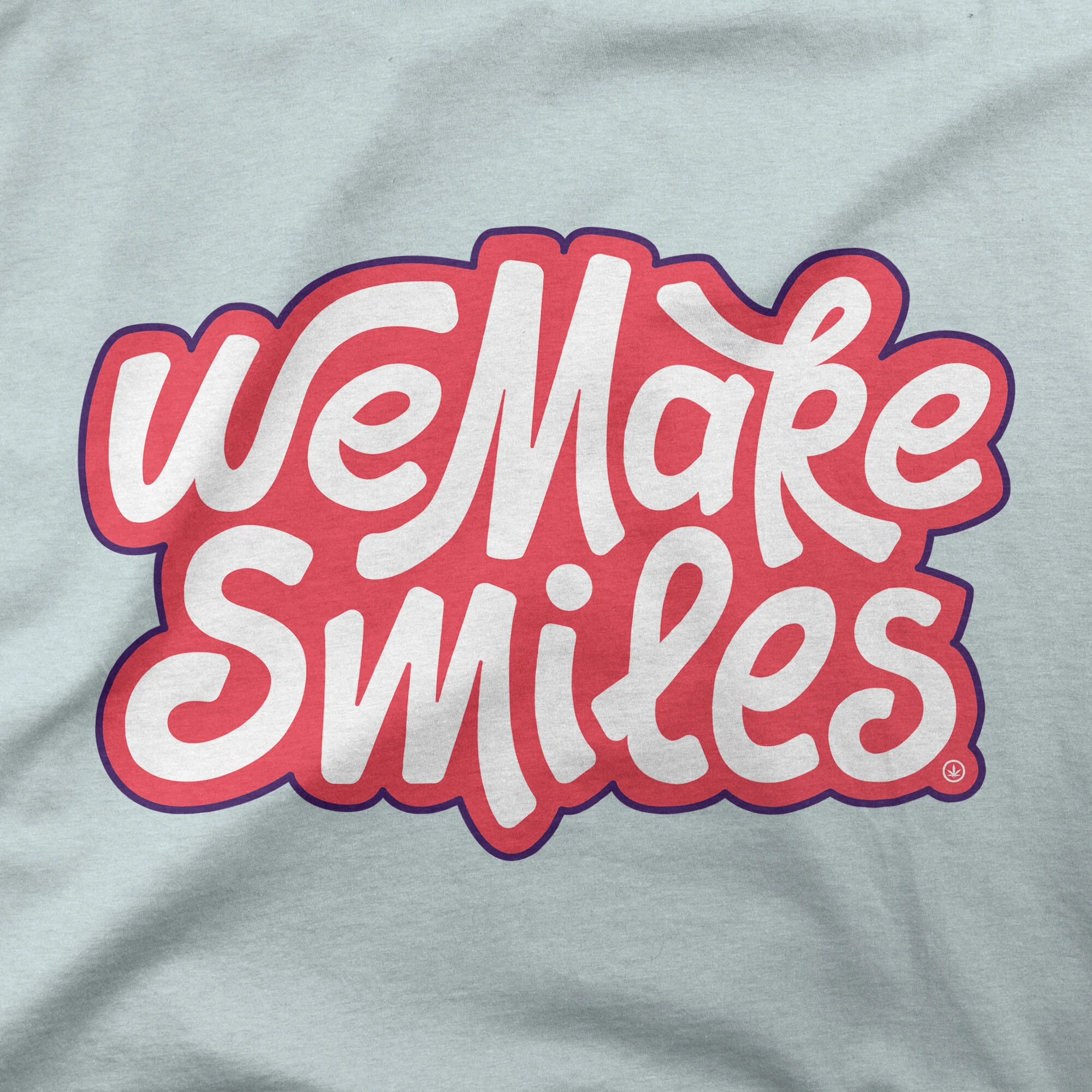 We Make Smiles Men's Cotton Crew Neck T-Shirt Flatlay Graphic Detail