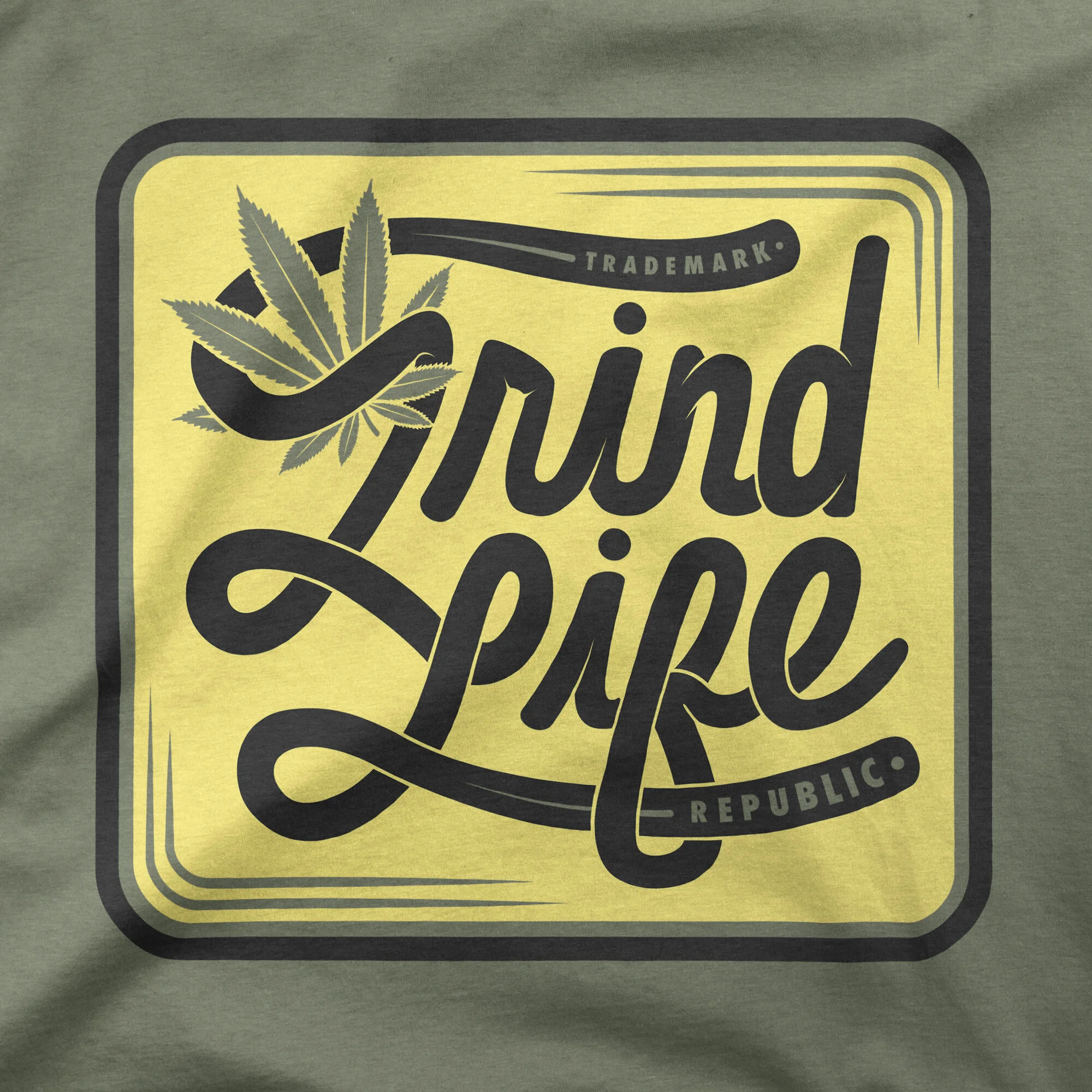 Script Logo Men's Cotton Crew Neck T-Shirt Flatlay Graphic Detail