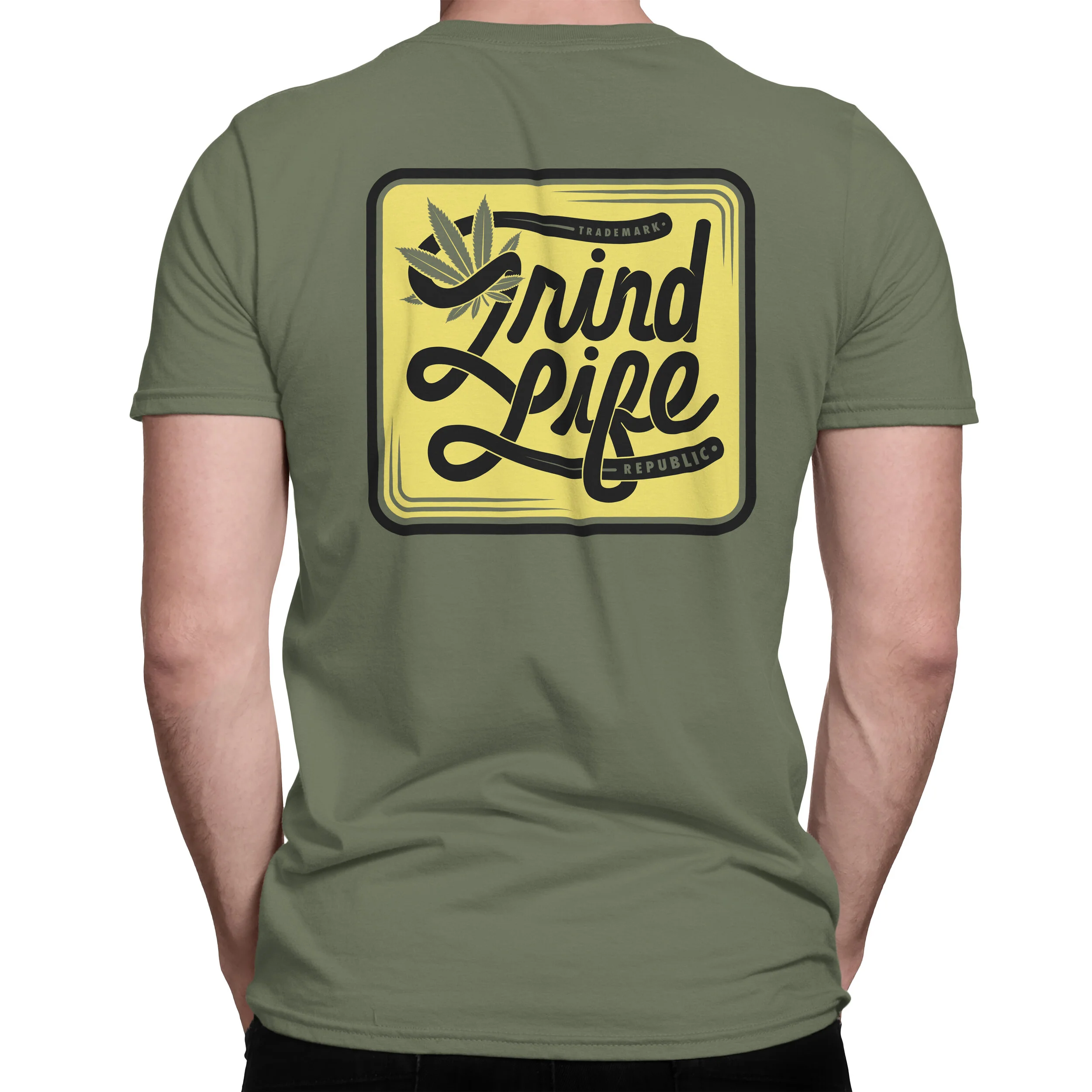 Script Logo Men's Cotton Crew Neck T-Shirt Lifestyle Back