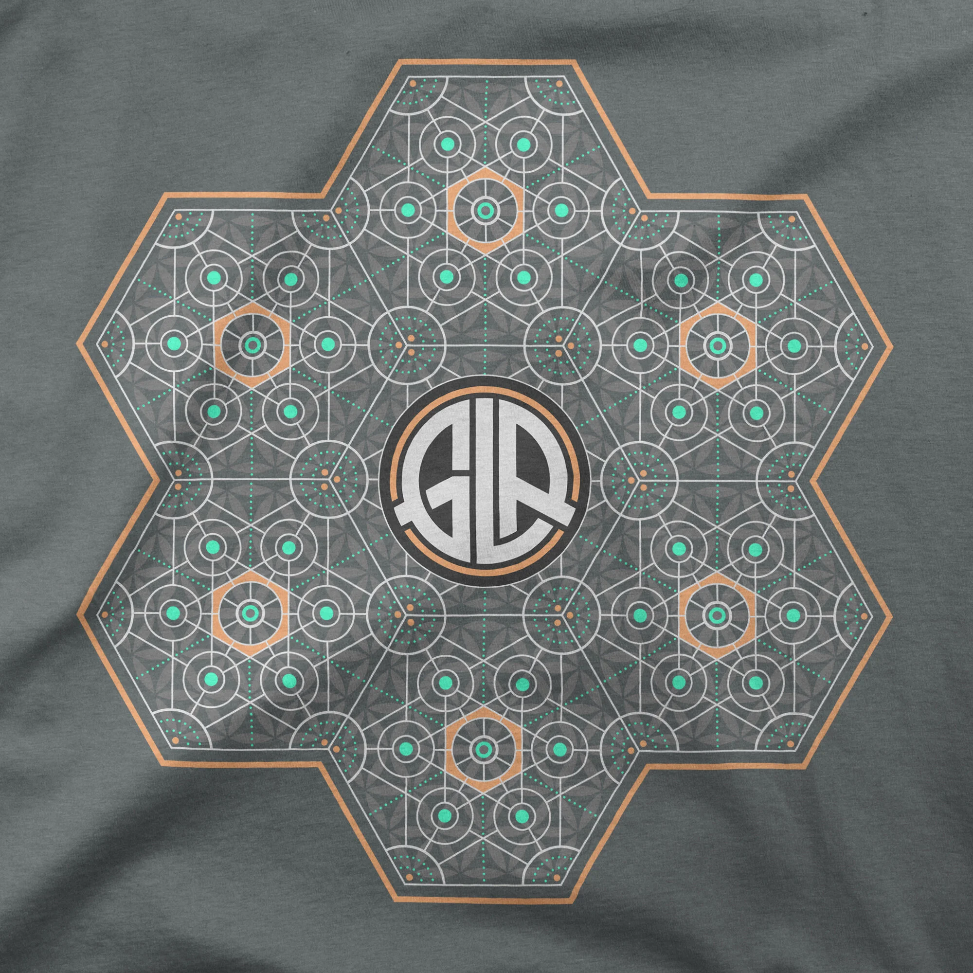 Metatron Men's Cotton Crew Neck T-Shirt Flatlay Graphic Detail