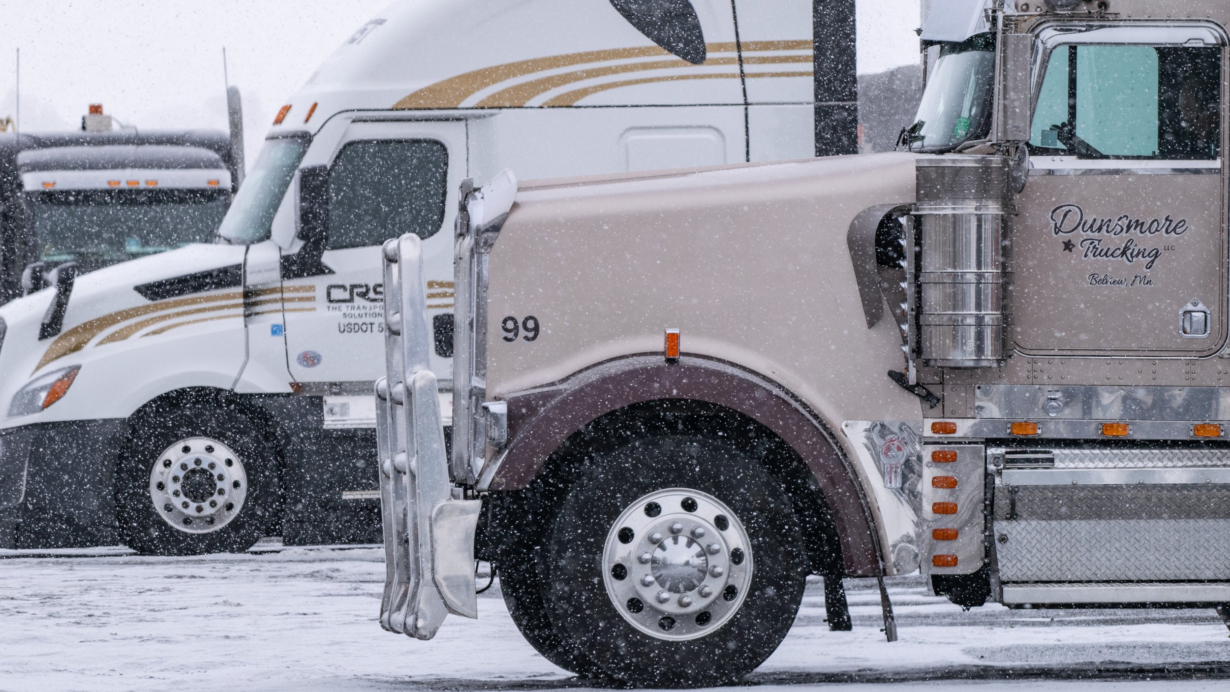 Semi-Trucks In Snow, Ellensburg, WA | David Stenhouse